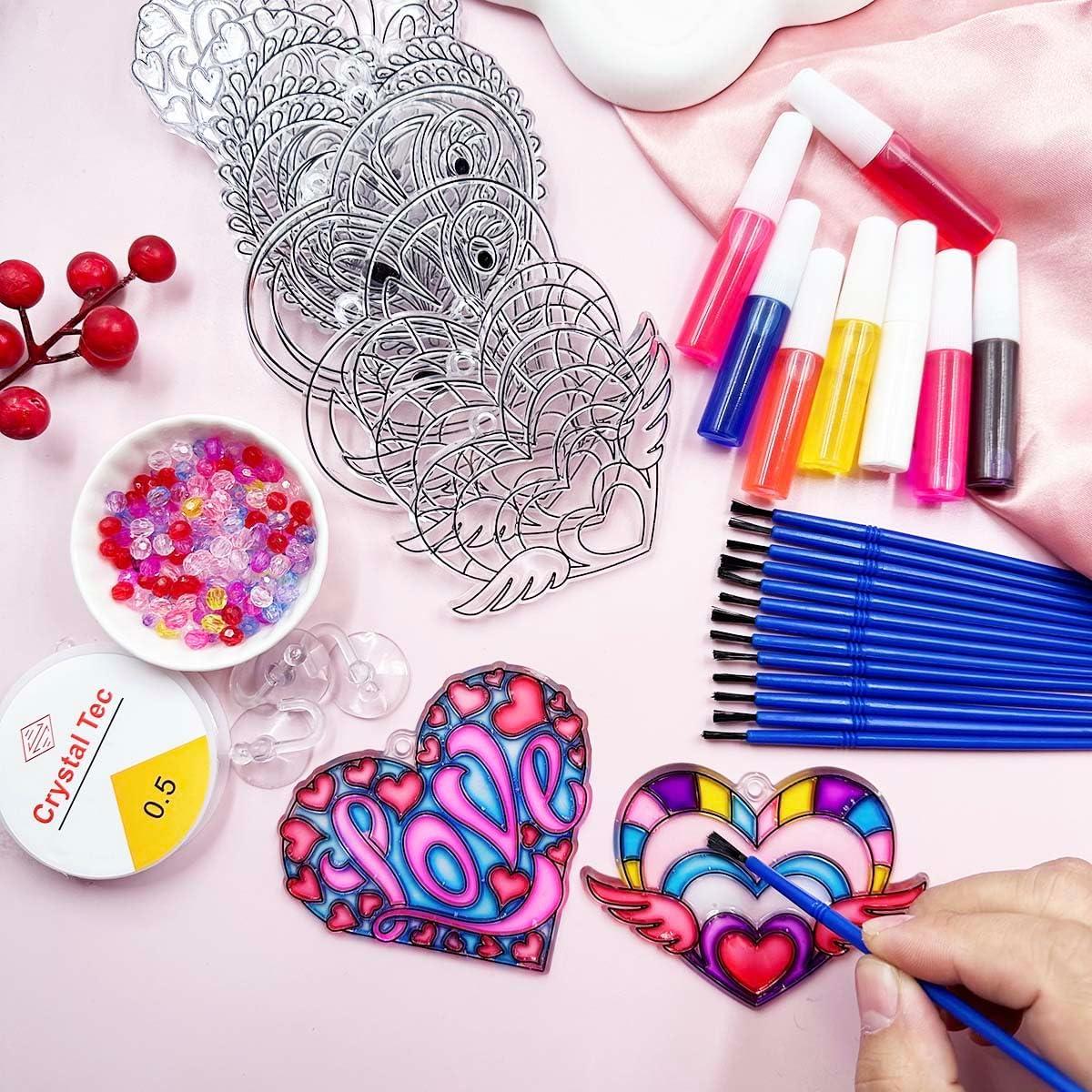 Kit de Manualidades Suncatcher Corazones AUEKIV 30 Piezas