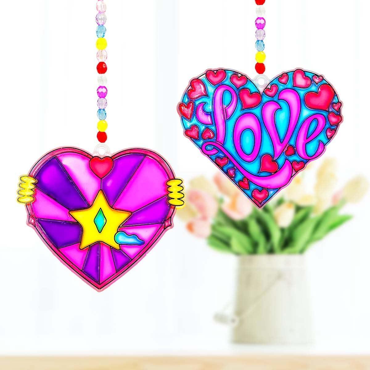 Kit de Manualidades Suncatcher Corazones AUEKIV 30 Piezas
