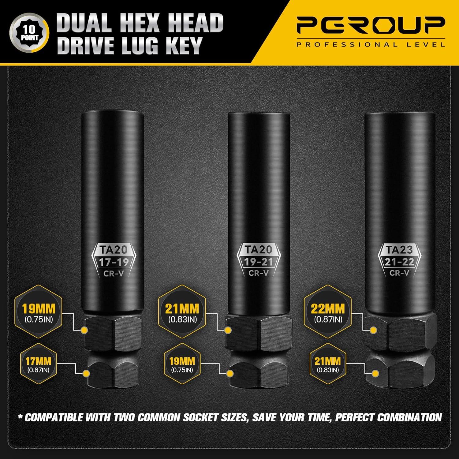 Juego de Llave de Tuerca 10 Spline pgroup 3 Piezas Acero Cr-V