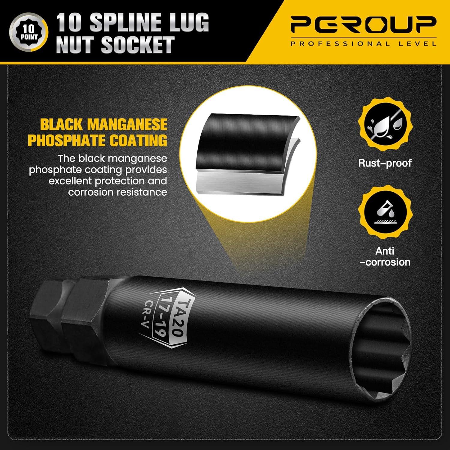 Juego de Llave de Tuerca 10 Spline pgroup 3 Piezas Acero Cr-V