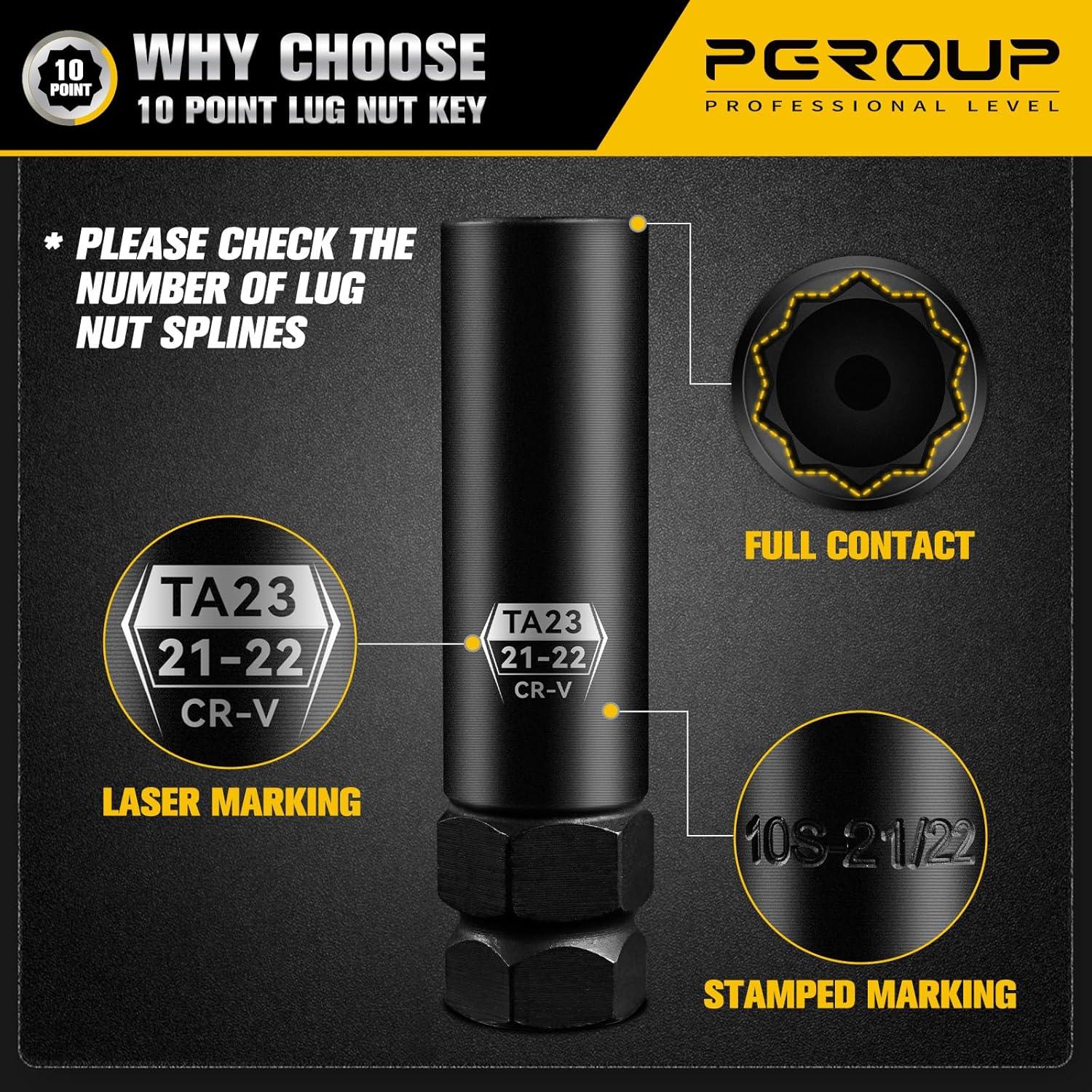 Juego de Llave de Tuerca 10 Spline pgroup 3 Piezas Acero Cr-V