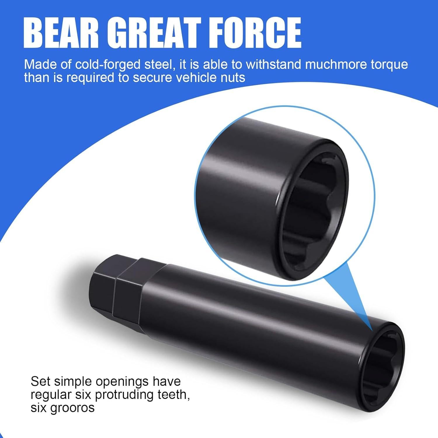 Llave de Tuerca Antirrobo Jewkot 6 Puntos Spline 8.79 cm