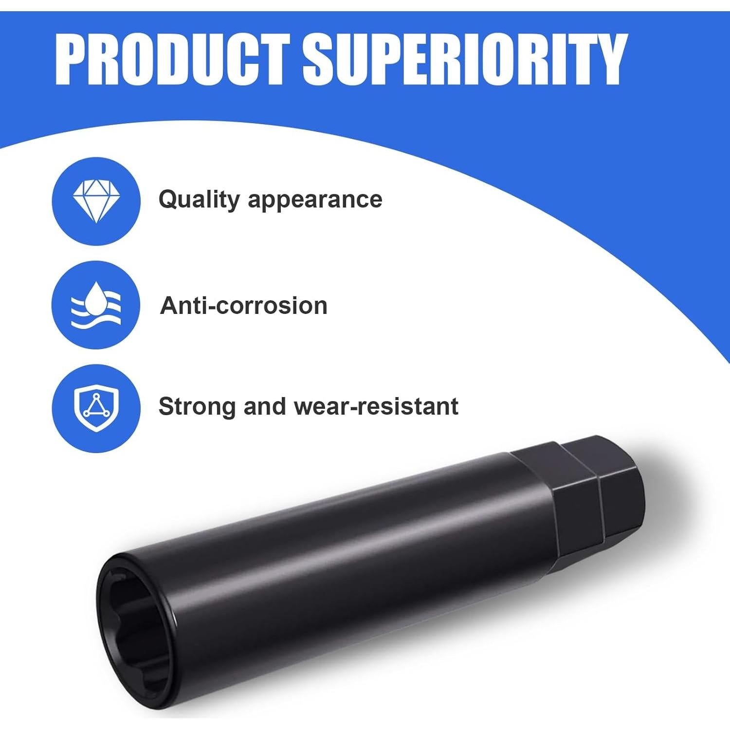 Llave de Tuerca Antirrobo Jewkot 6 Puntos Spline 8.79 cm