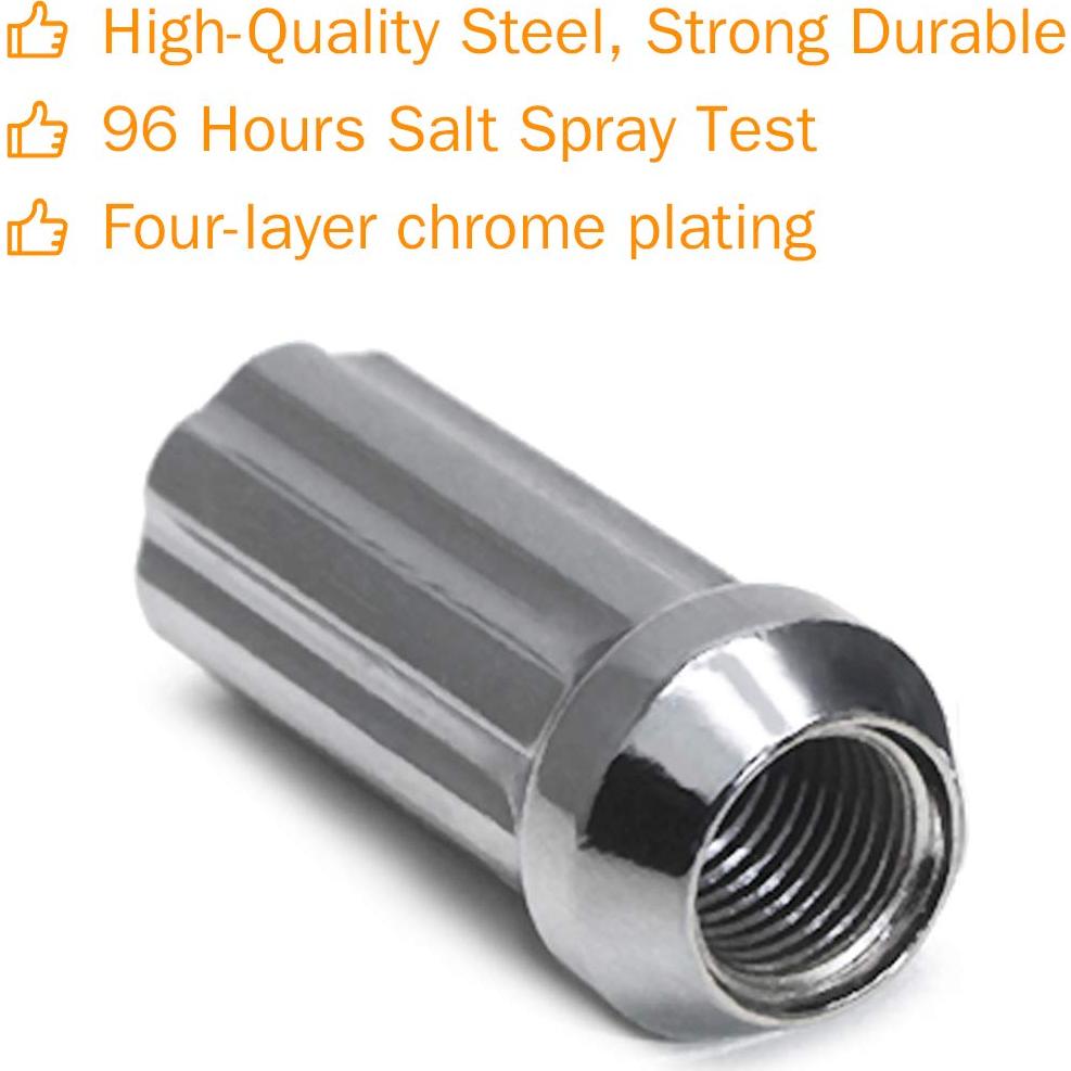 Tuercas de Acorn GAsupply M14x2 50mm 32 Pcs Cromo Cerrado