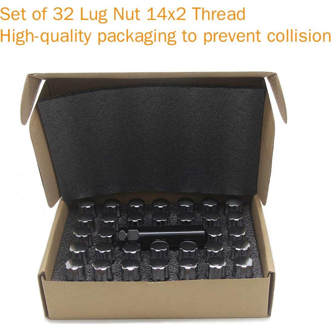 Tuercas de Acorn GAsupply M14x2 50mm 32 Pcs Cromo Cerrado