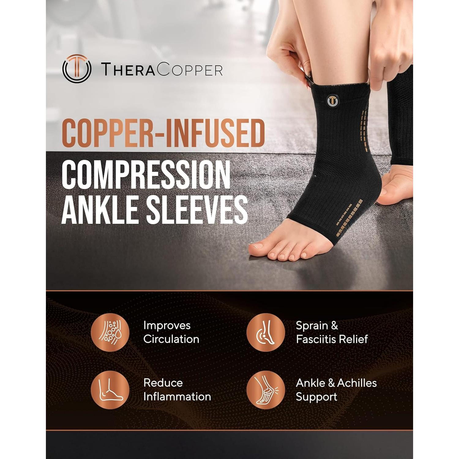 Férula de Tobillo de Cobre TheraCopper - Compresión Unisex