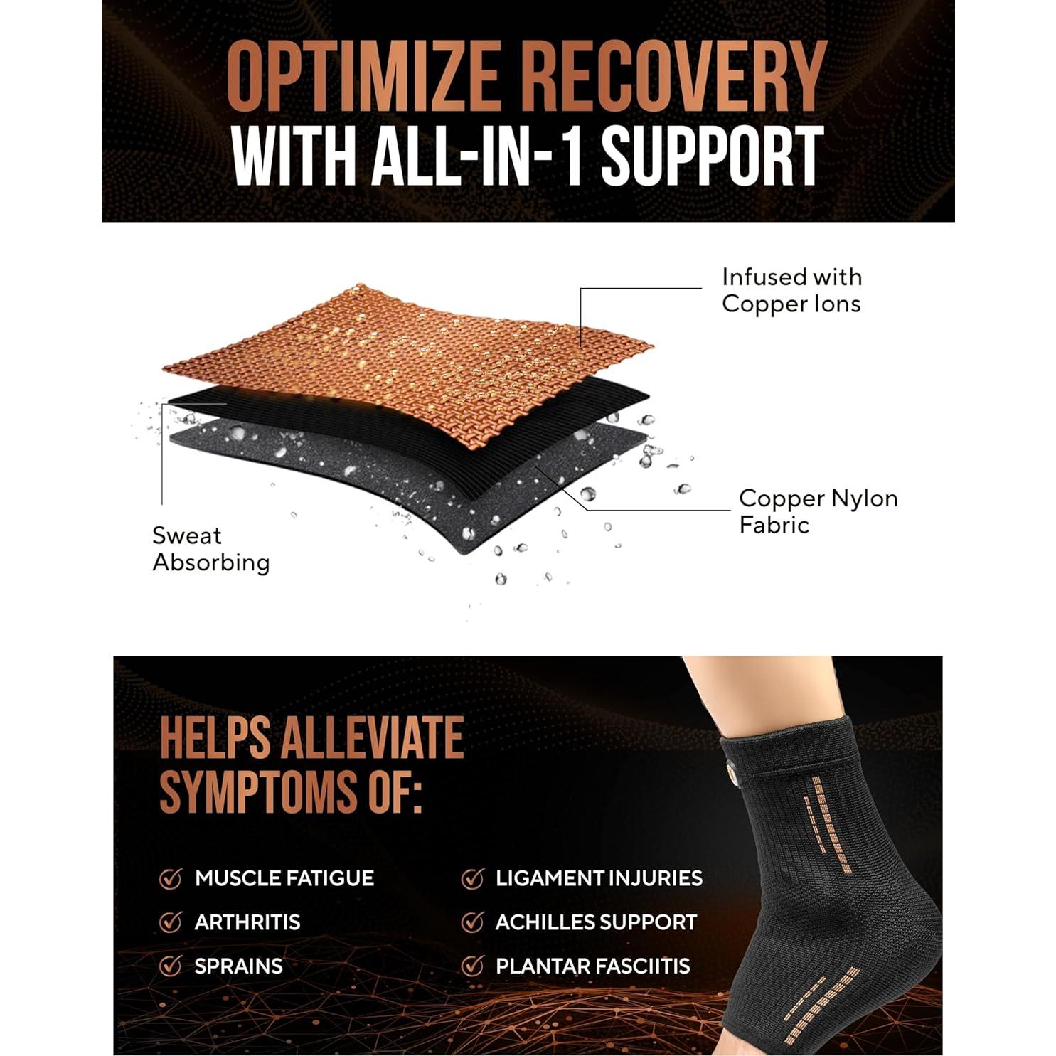 Férula de Tobillo de Cobre TheraCopper - Compresión Unisex