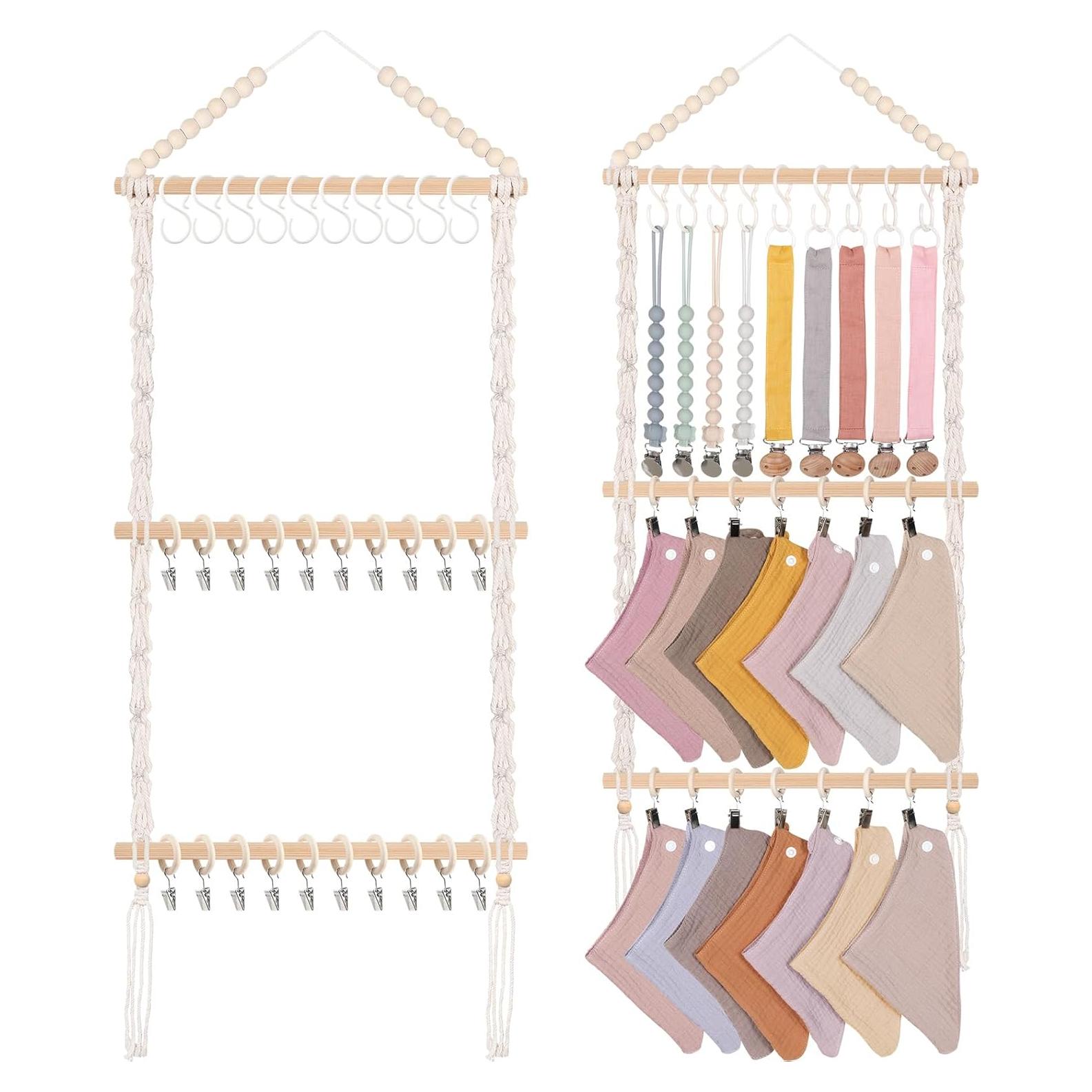 Organizador de Baberos POVETIRE Beige Madera de Haya 35.56x66.04cm