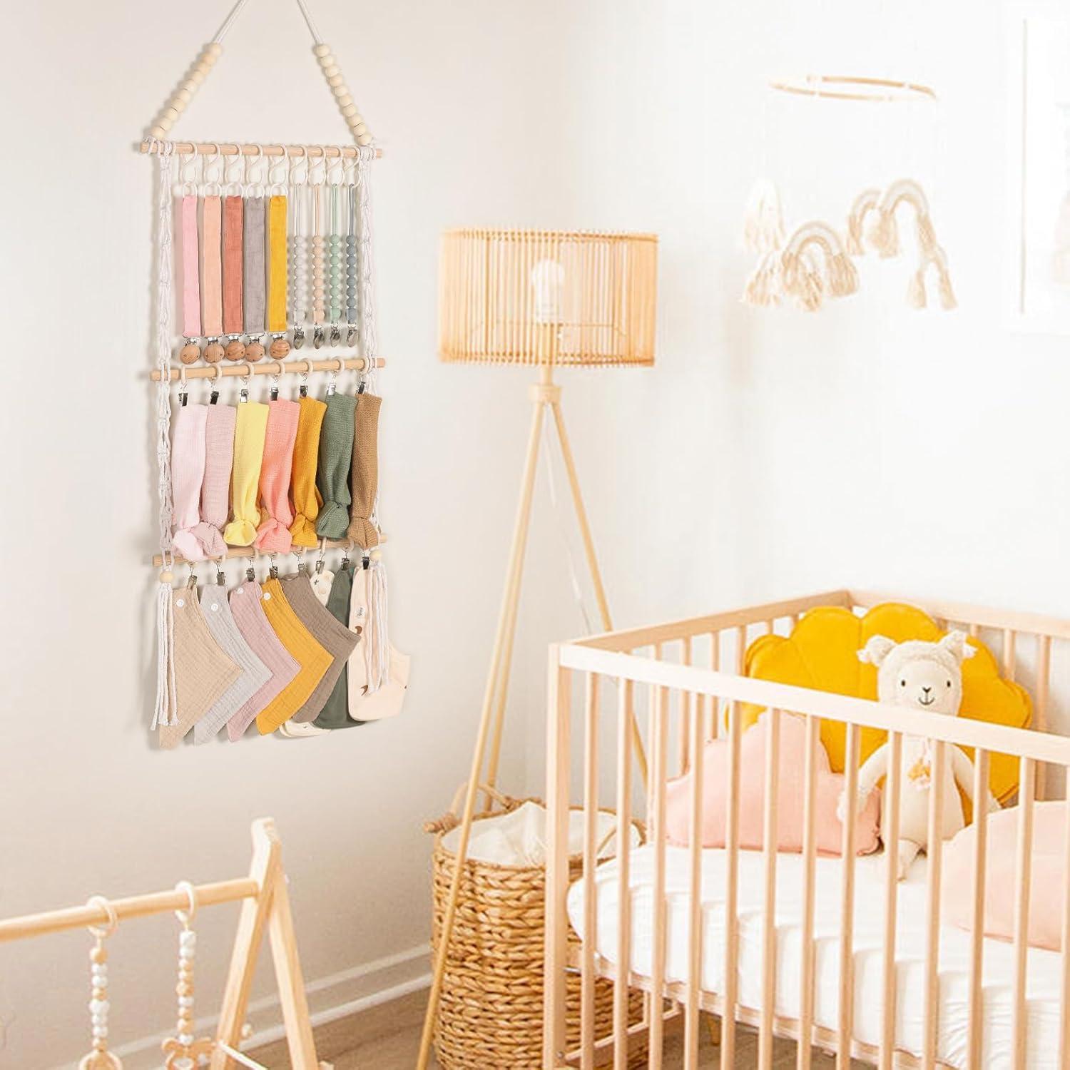 Organizador de Baberos POVETIRE Beige Madera de Haya 35.56x66.04cm