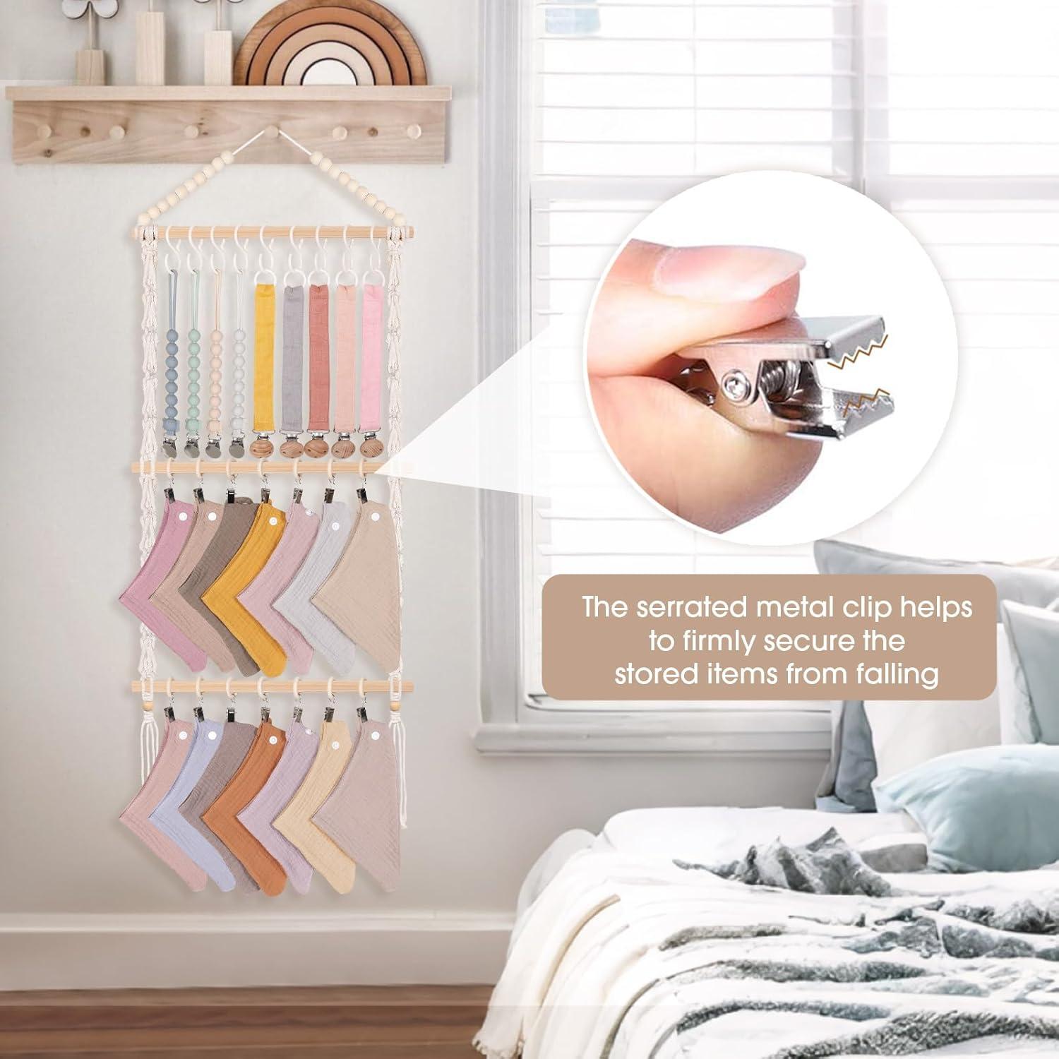 Organizador de Baberos POVETIRE Beige Madera de Haya 35.56x66.04cm