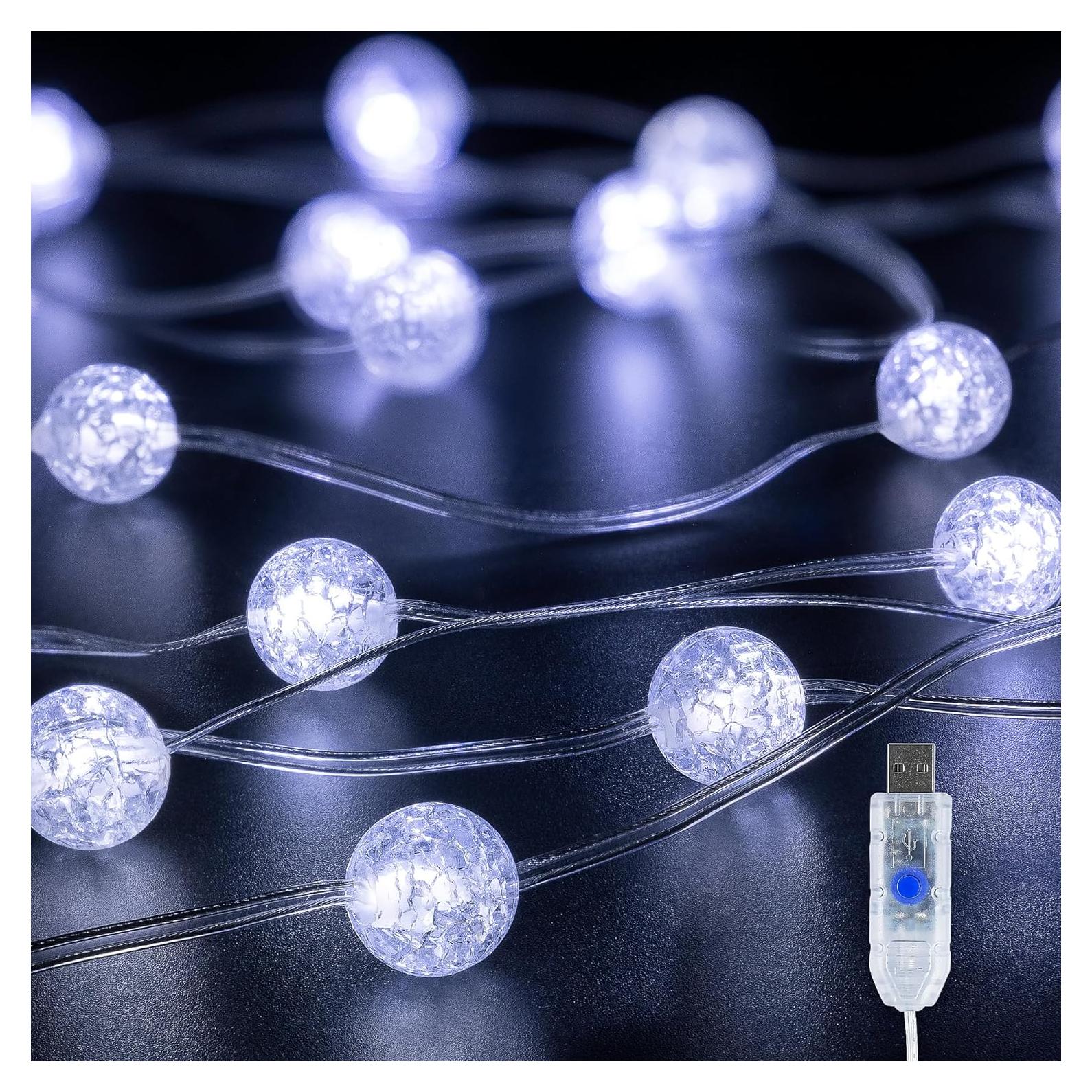 Luces de Cuerda LED BEEWIN 30 Bulbos Blancos 5M Impermeables