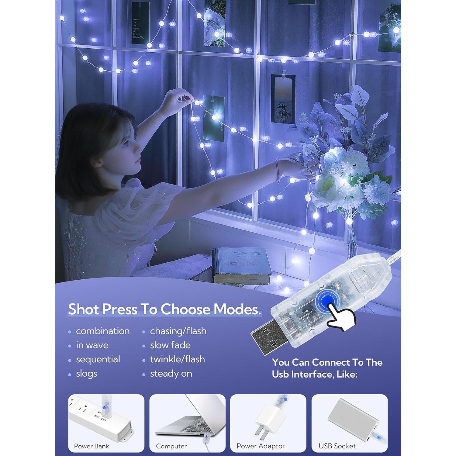 Luces de Cuerda LED BEEWIN 30 Bulbos Blancos 5M Impermeables