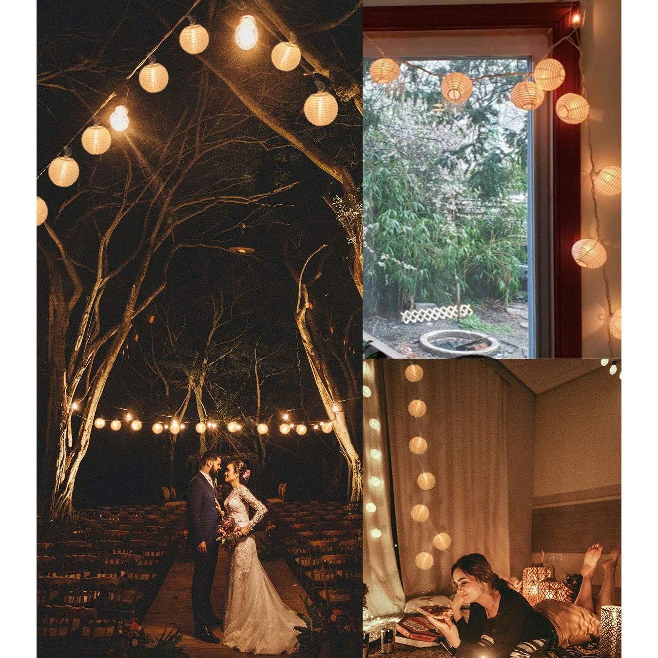 Luces de Cadena Enchufables TIGOMOOV 20 Mini Linternas Blancas