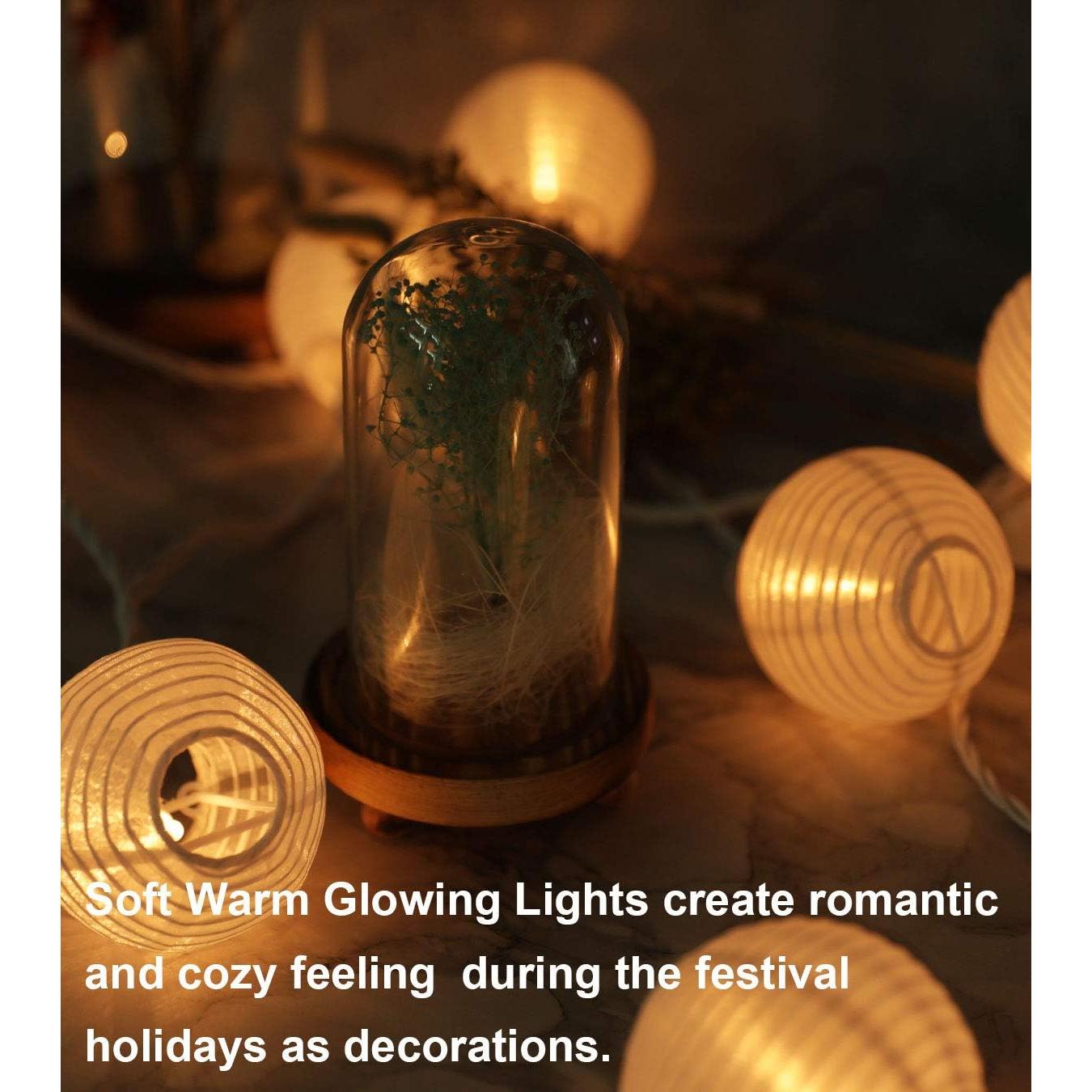 Luces de Cadena Enchufables TIGOMOOV 20 Mini Linternas Blancas