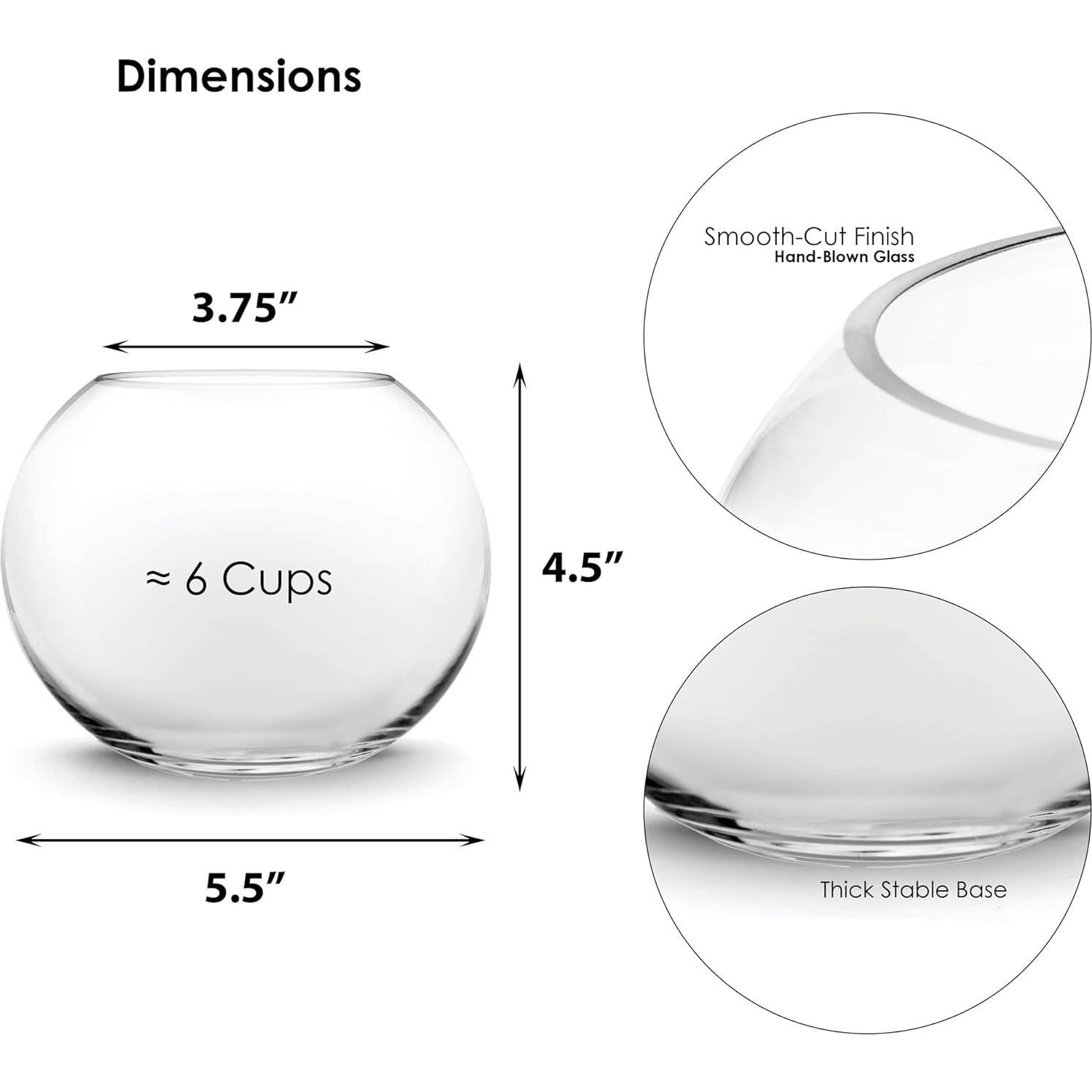 Jarrón de Burbuja de Vidrio CYS EXCEL 11.43x13.97 cm