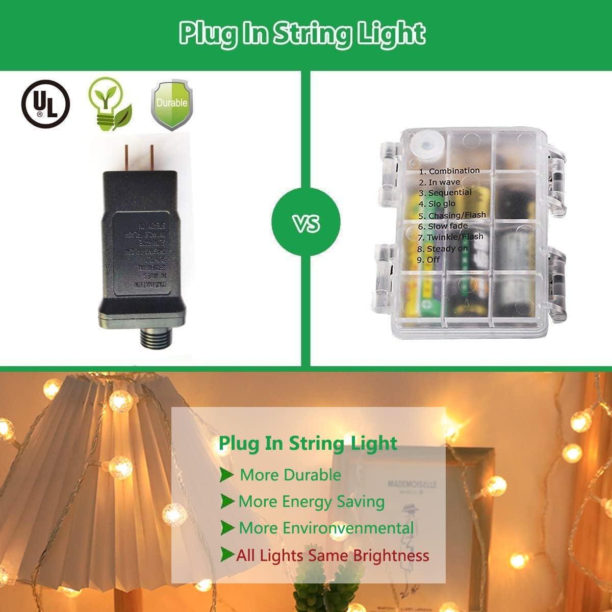 Luces de Cuerda Globo 15m 100 LED Cálido con Remoto y Temporizador