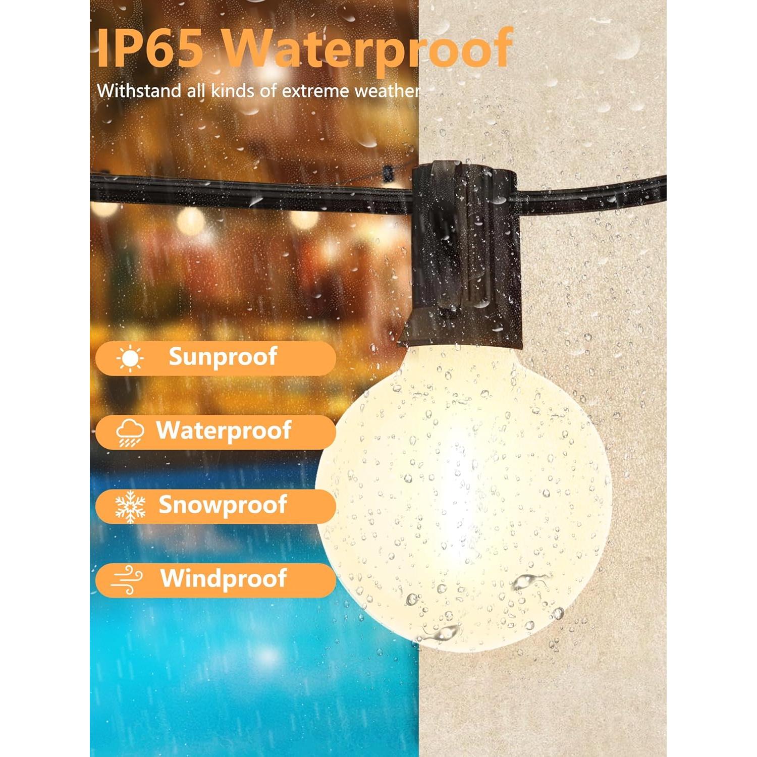 Paquete de 25 Bombillas LED G40 Mate 0.6W E12 Blanco Cálido