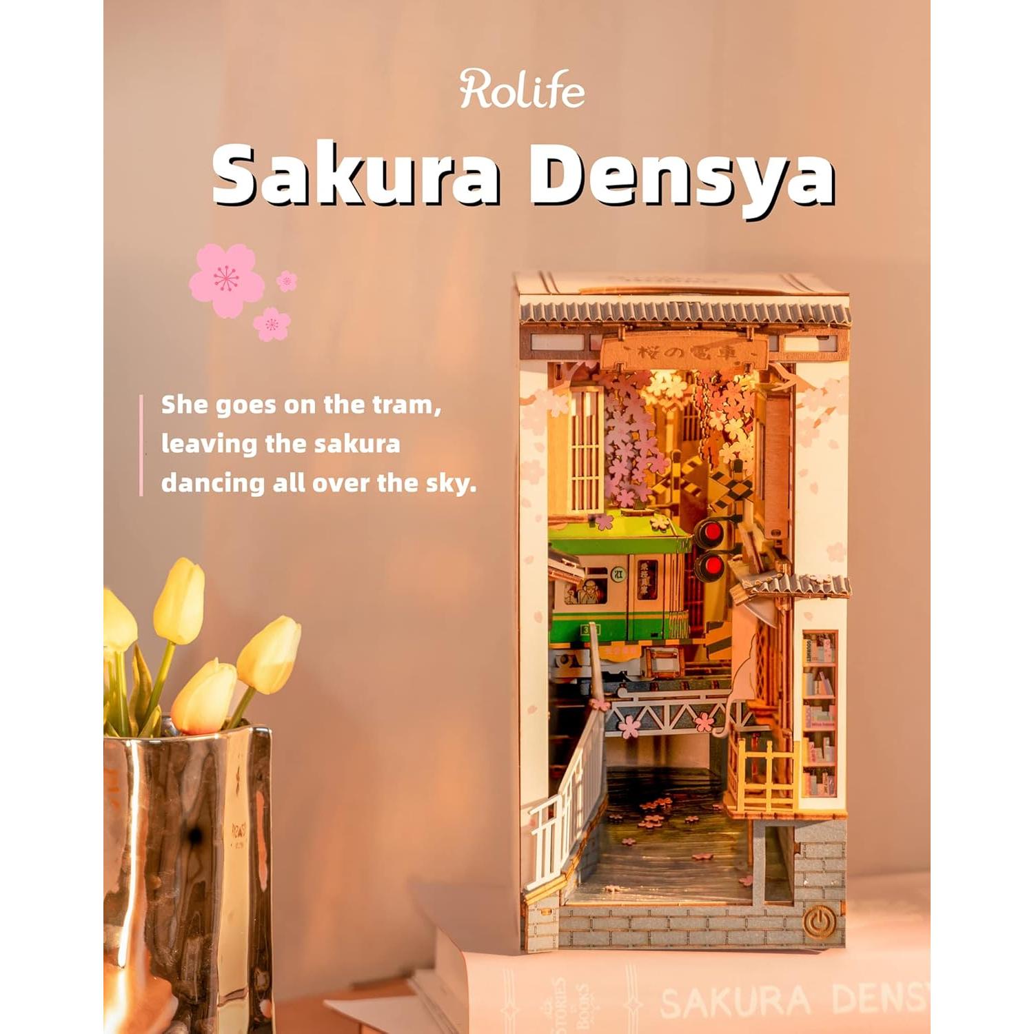 Rolife Kit de Libro Nook LED Sakura Densya - Rompecabezas 3D
