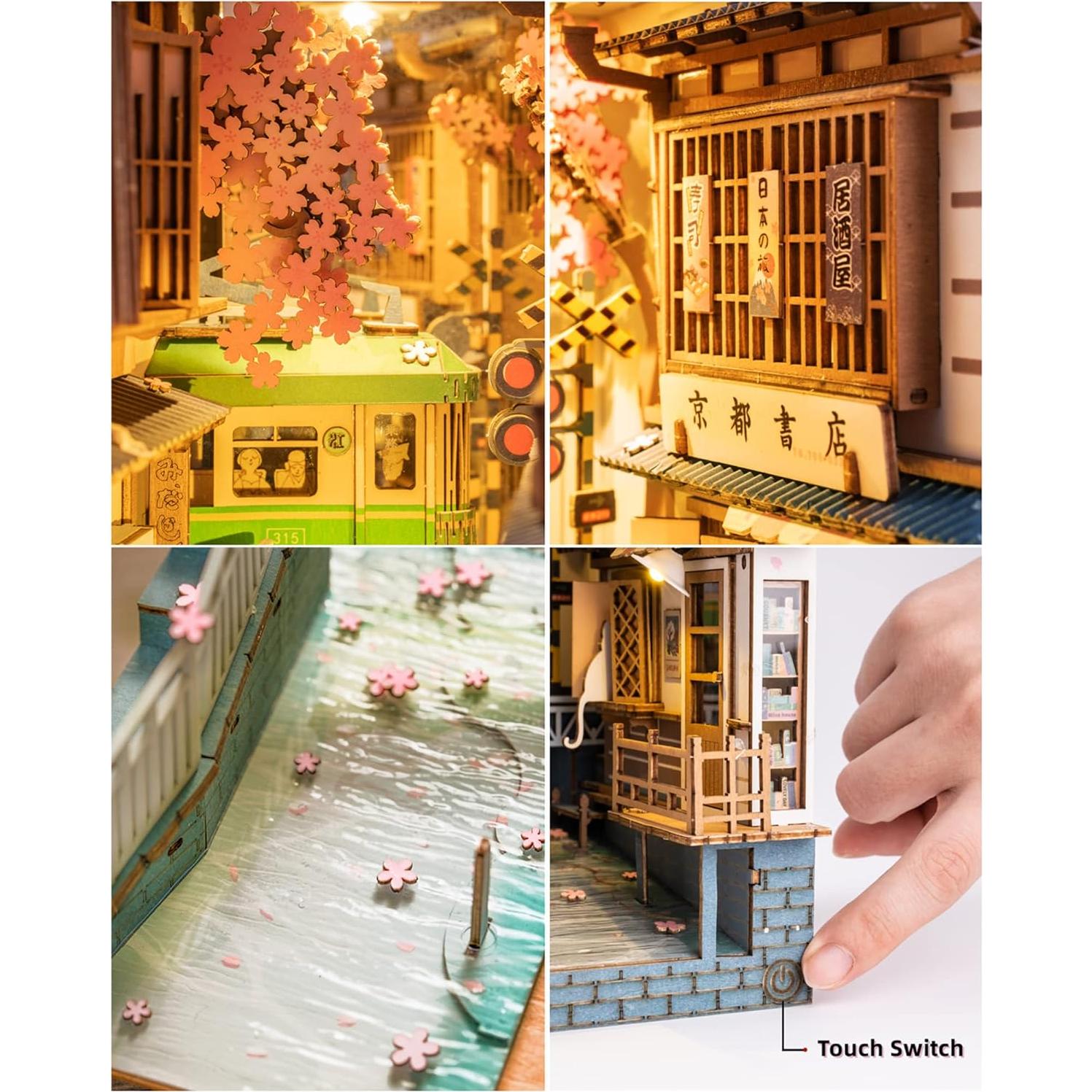 Rolife Kit de Libro Nook LED Sakura Densya - Rompecabezas 3D