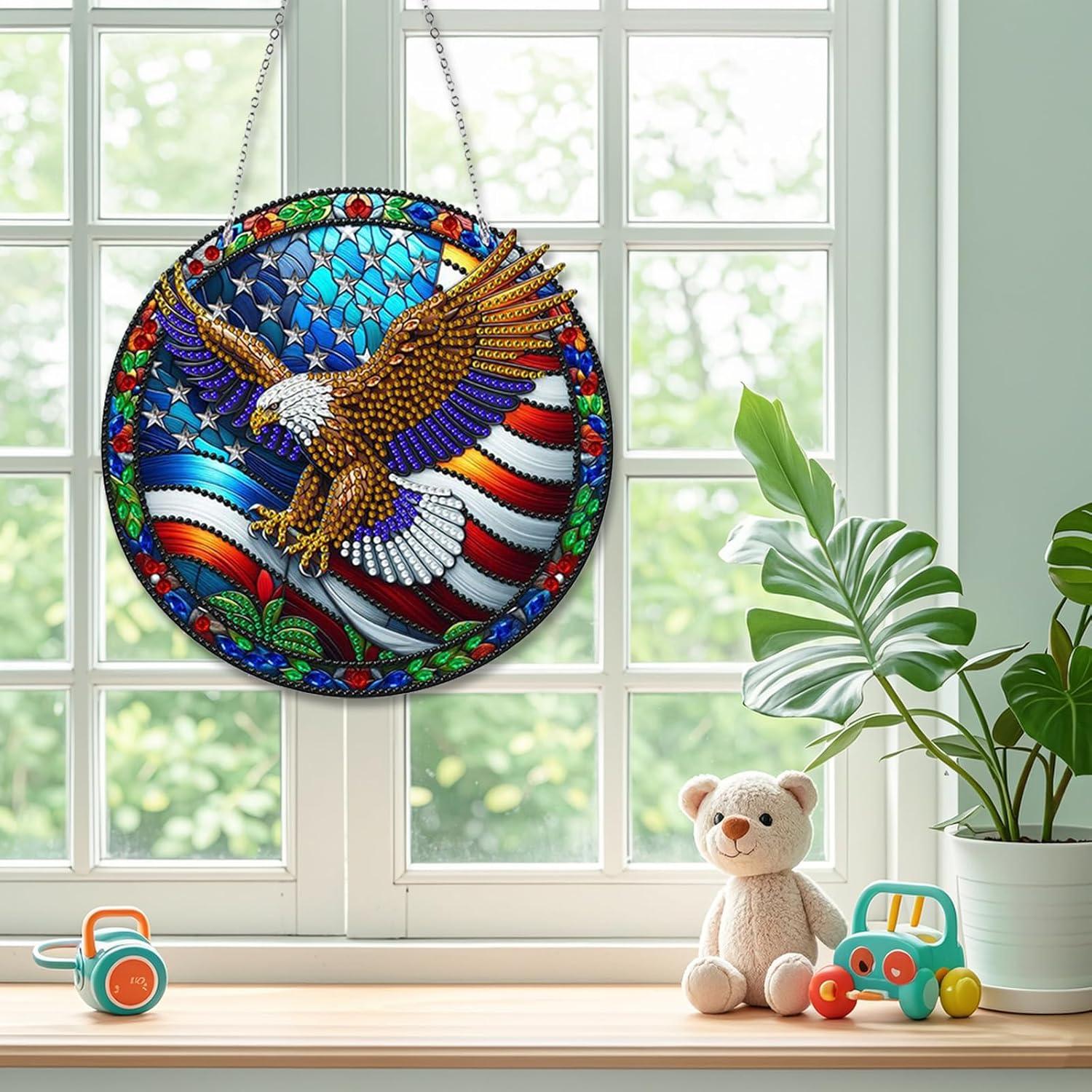 Kit de Pintura de Diamante Colgante Águila NQRSBUI 20x20cm