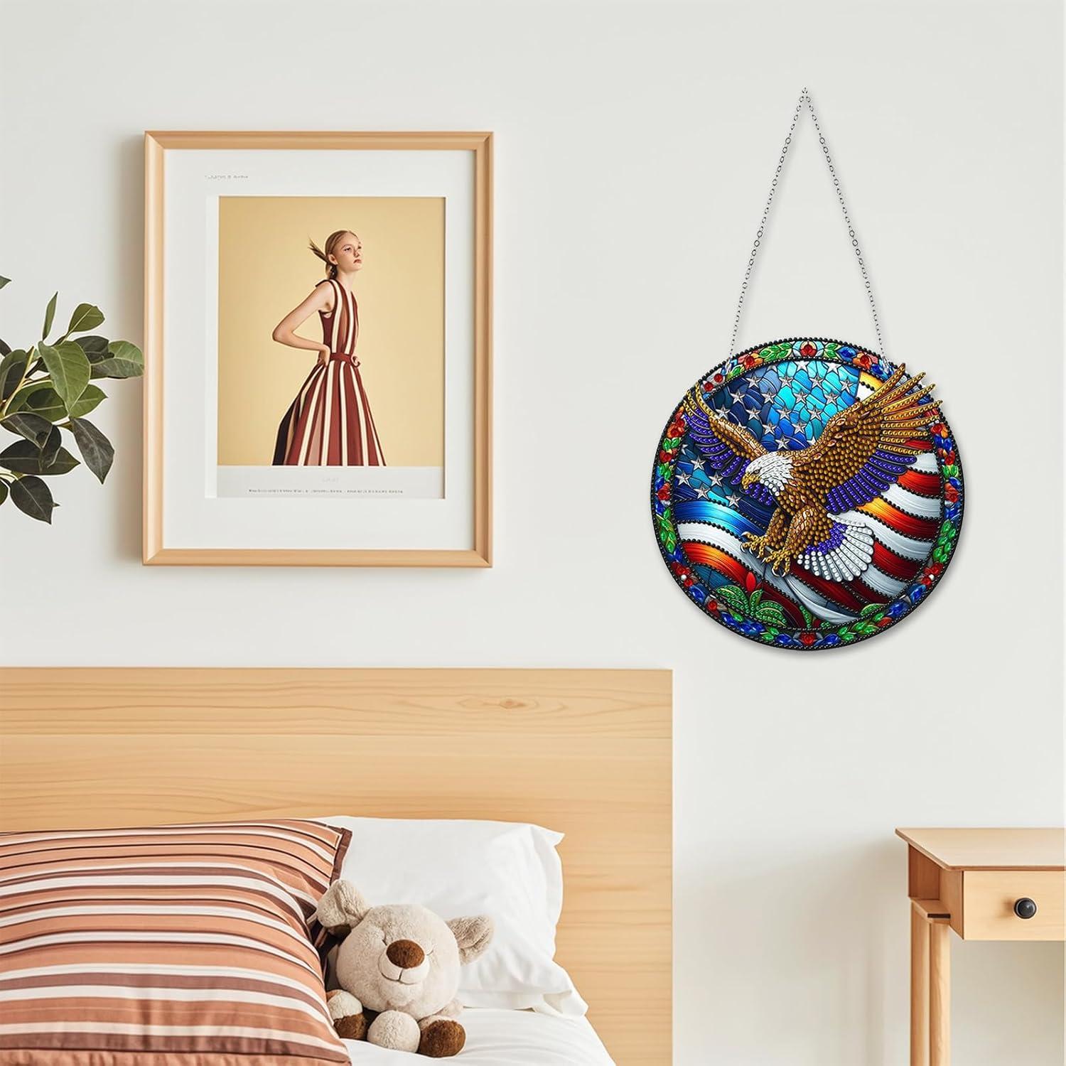 Kit de Pintura de Diamante Colgante Águila NQRSBUI 20x20cm