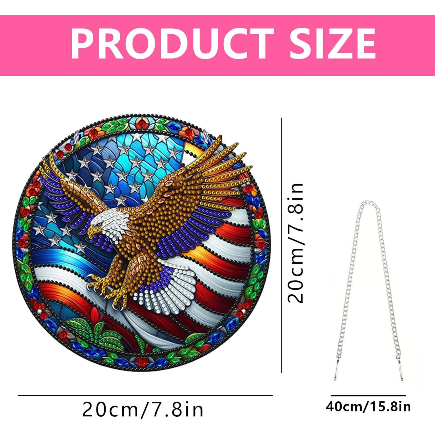 Kit de Pintura de Diamante Colgante Águila NQRSBUI 20x20cm