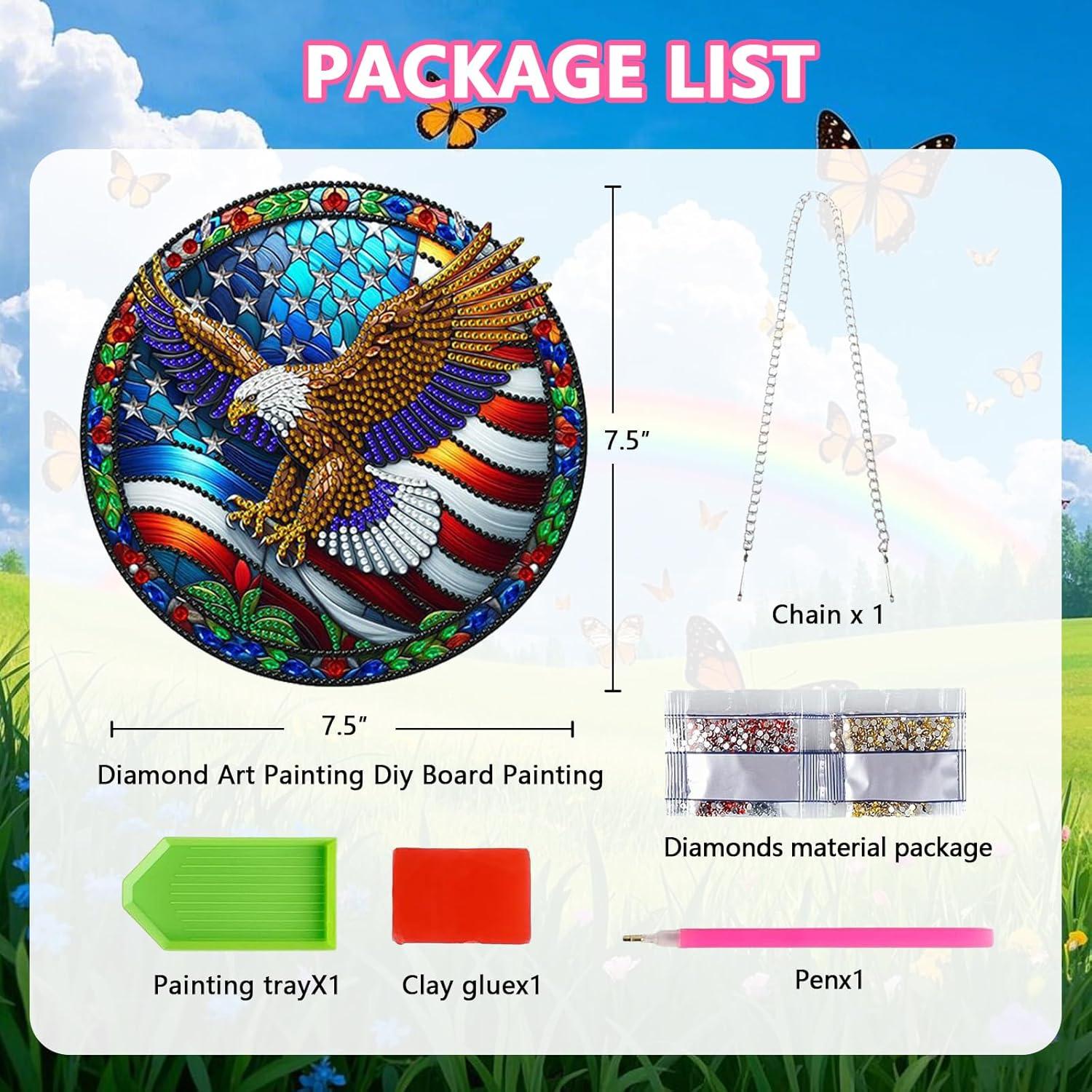 Kit de Pintura de Diamante Colgante Águila NQRSBUI 20x20cm