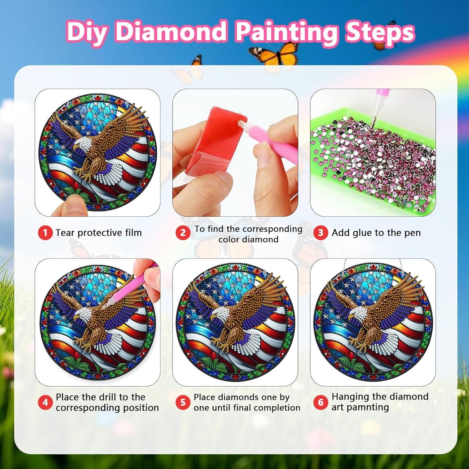 Kit de Pintura de Diamante Colgante Águila NQRSBUI 20x20cm