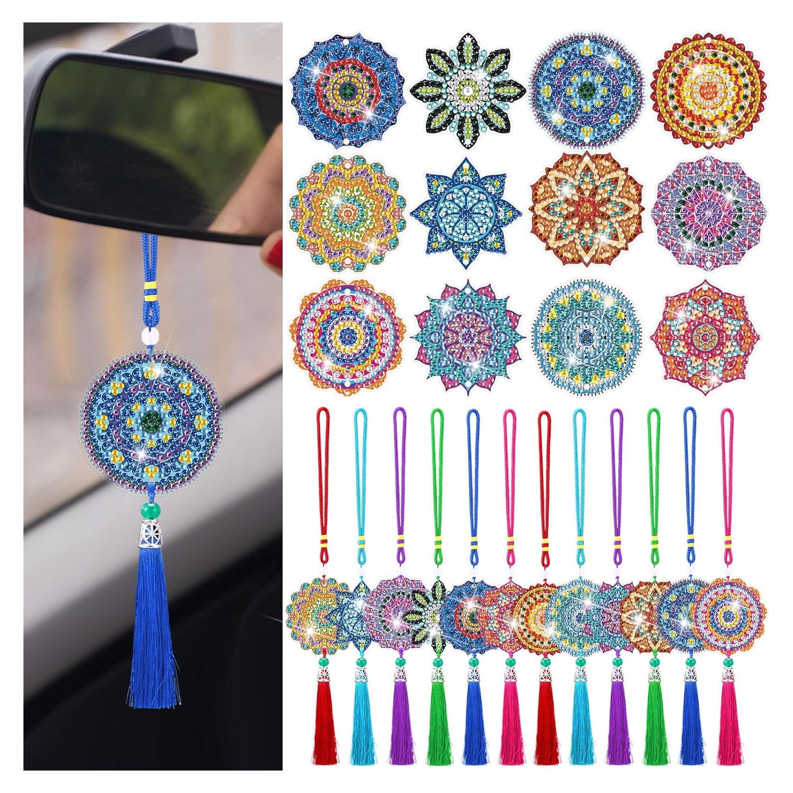 Kit de Adornos de Pintura de Diamante JenPen - 12 Pcs Mandala