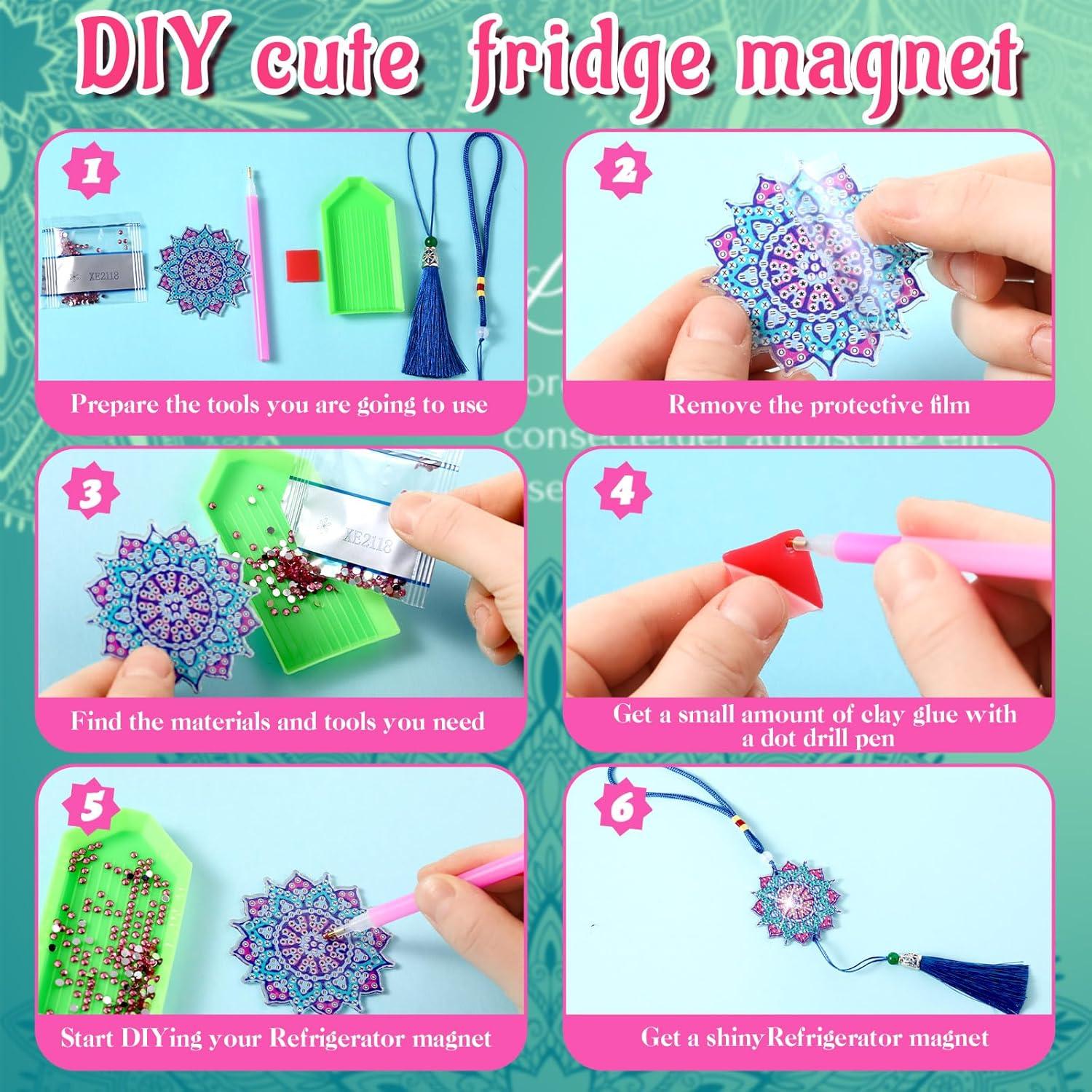 Kit de Adornos de Pintura de Diamante JenPen - 12 Pcs Mandala
