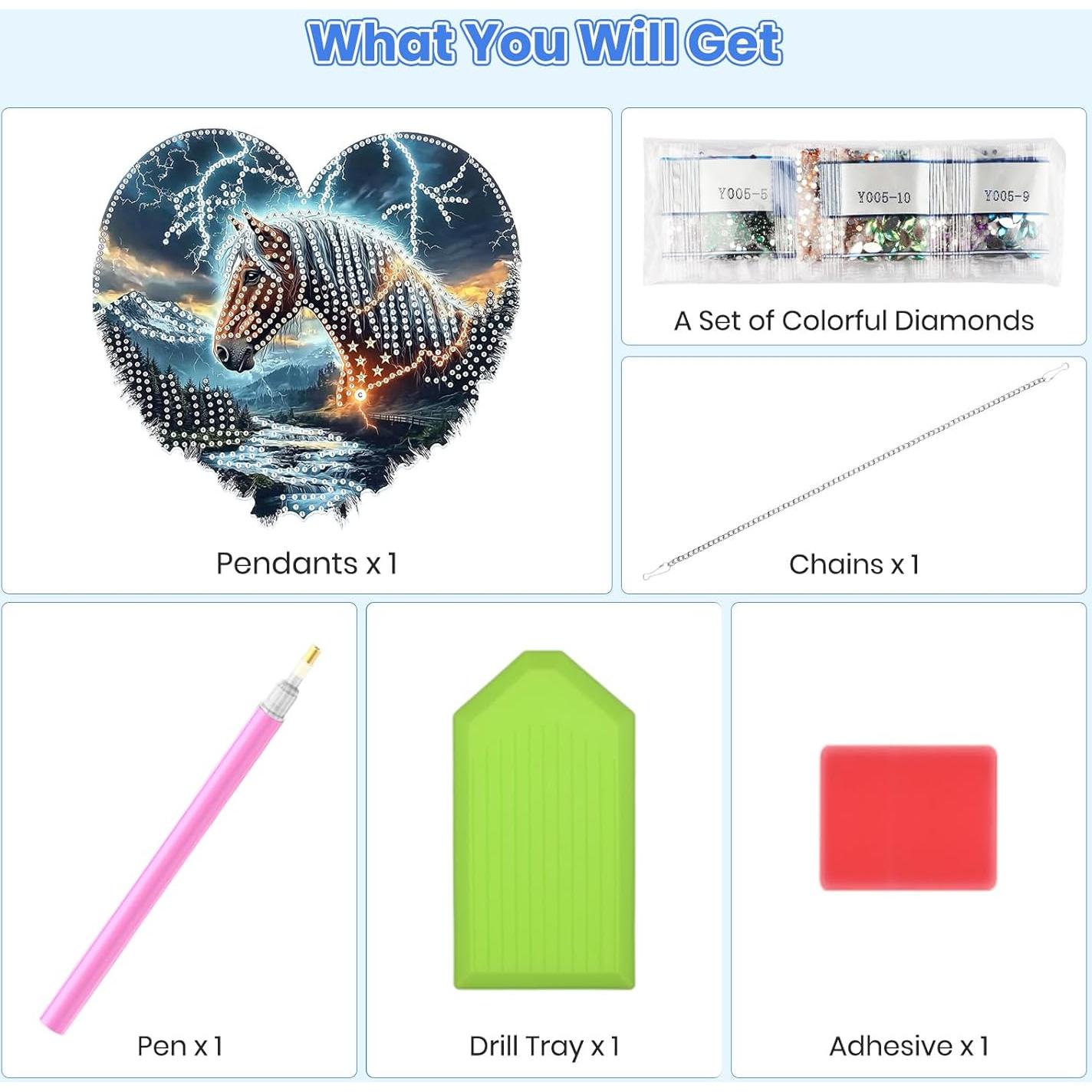 Kit de Arte de Diamante 5D MOGTAA Caballo para Decoración