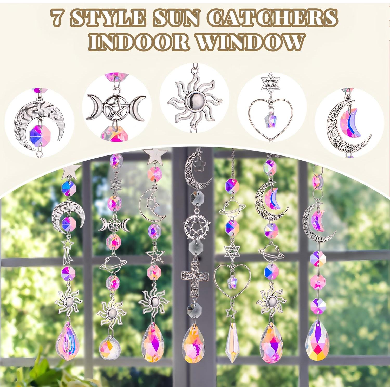 Kit 270pcs Atrapa Rayos de Cristal BADAO DIY Ventana Jardín