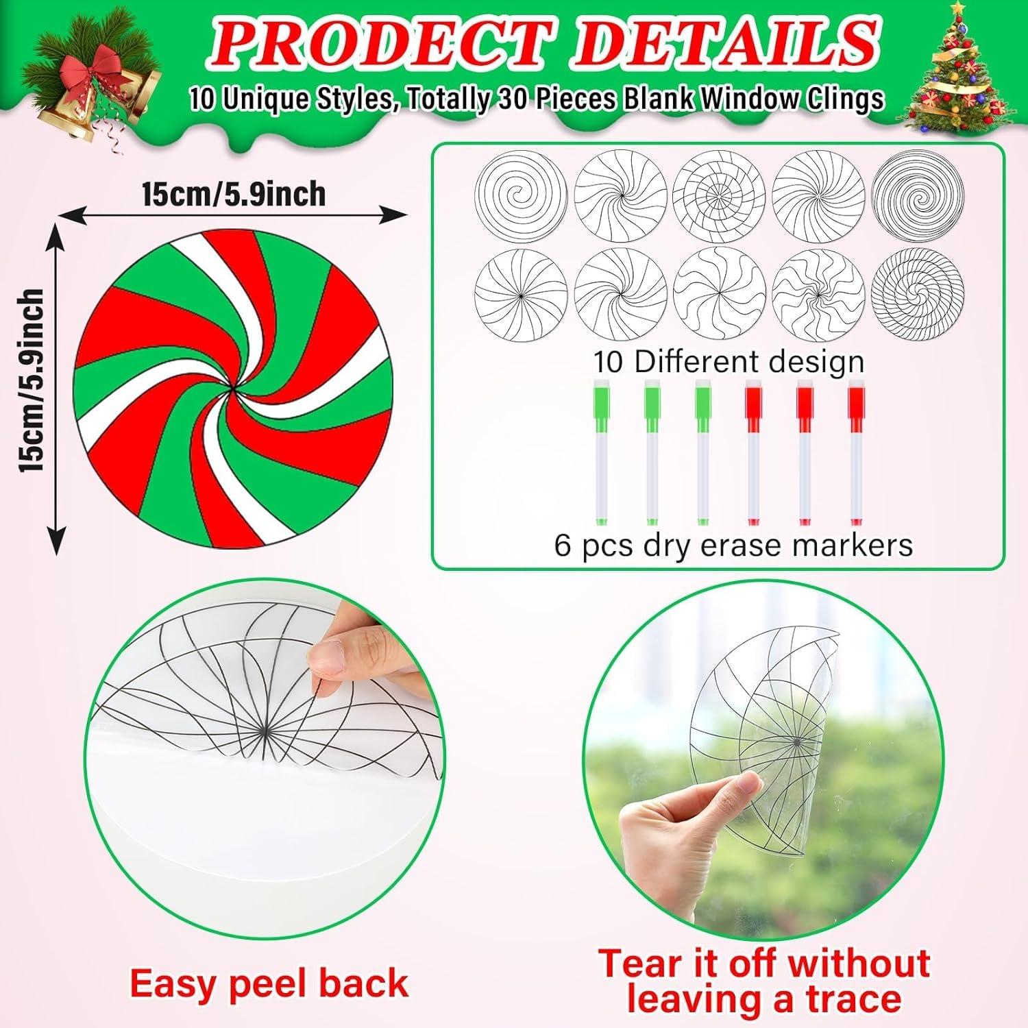 Kit de Manualidades Navideñas Qyeahkj 30 Suncatchers DIY