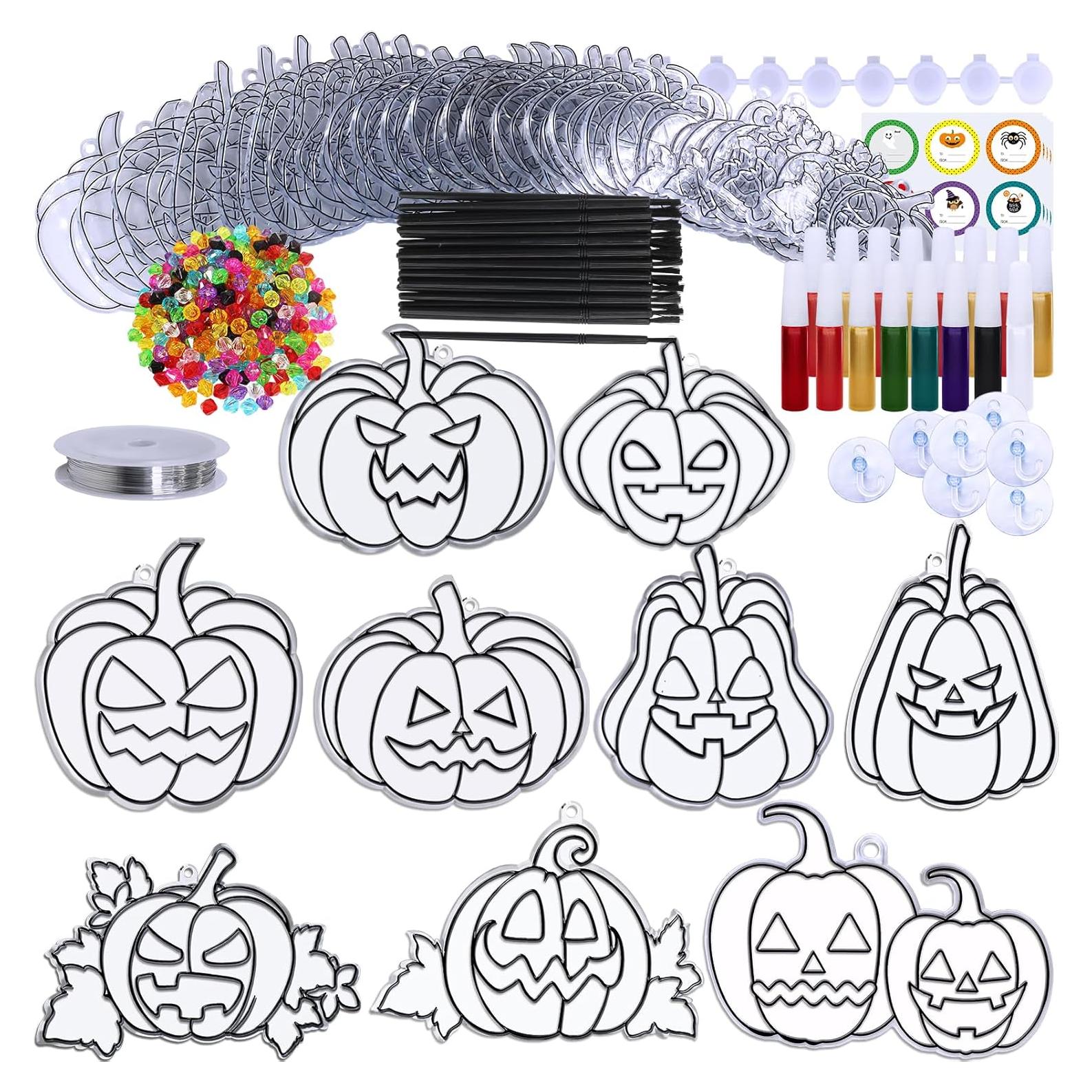 Kit de Manualidades Suncatchers Calabaza Halloween Winlyn 27 Piezas