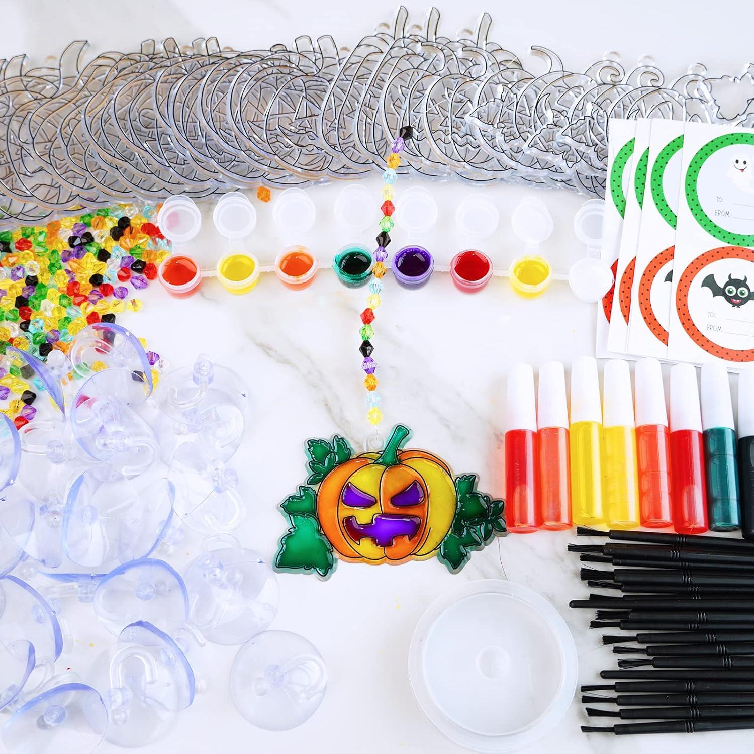 Kit de Manualidades Suncatchers Calabaza Halloween Winlyn 27 Piezas