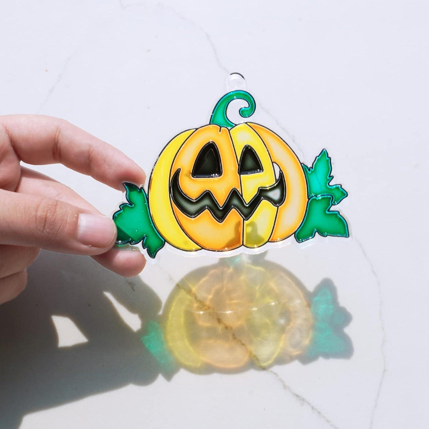 Kit de Manualidades Suncatchers Calabaza Halloween Winlyn 27 Piezas