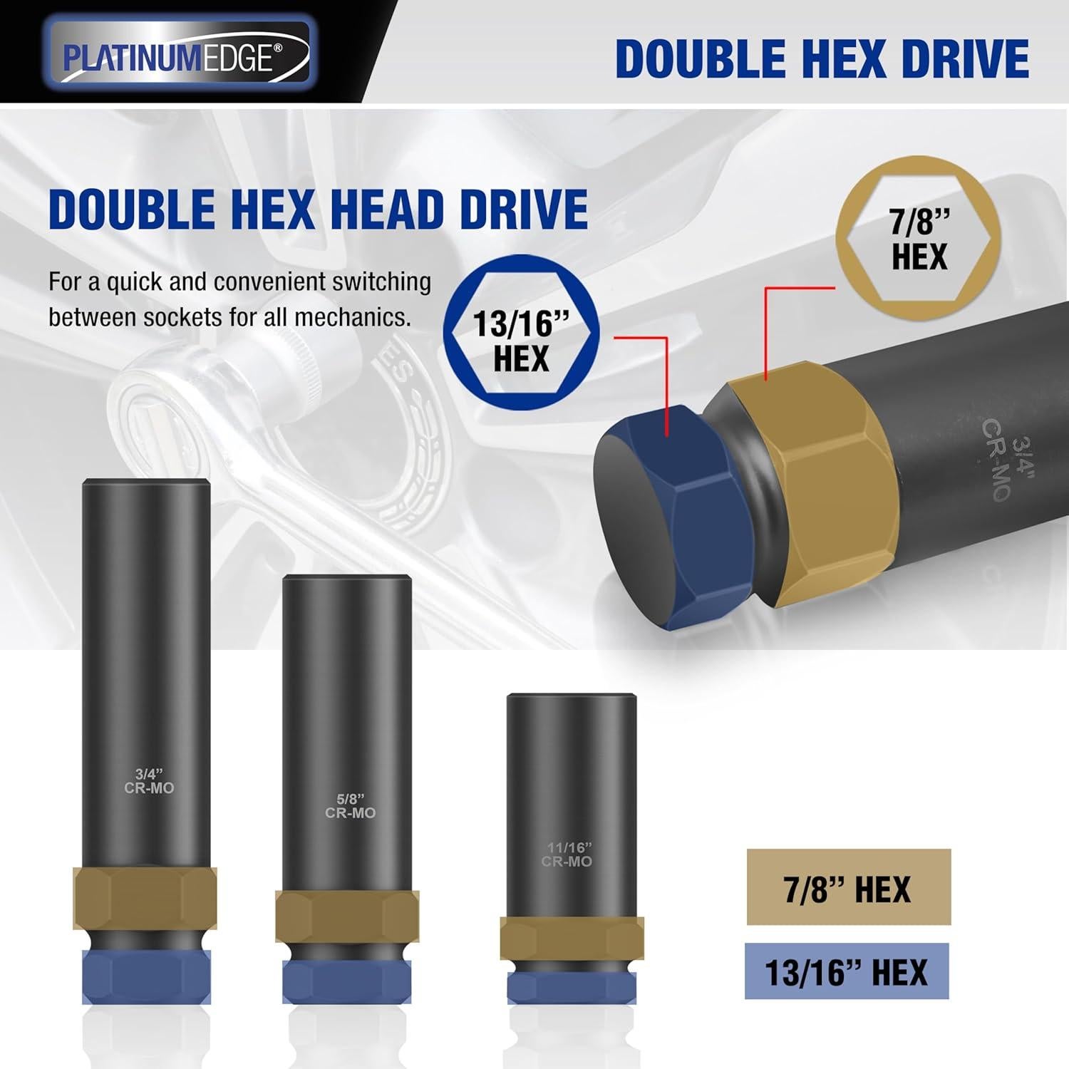 Juego de Llaves para Tuercas de Rueda PlatinumEdge 16 Piezas