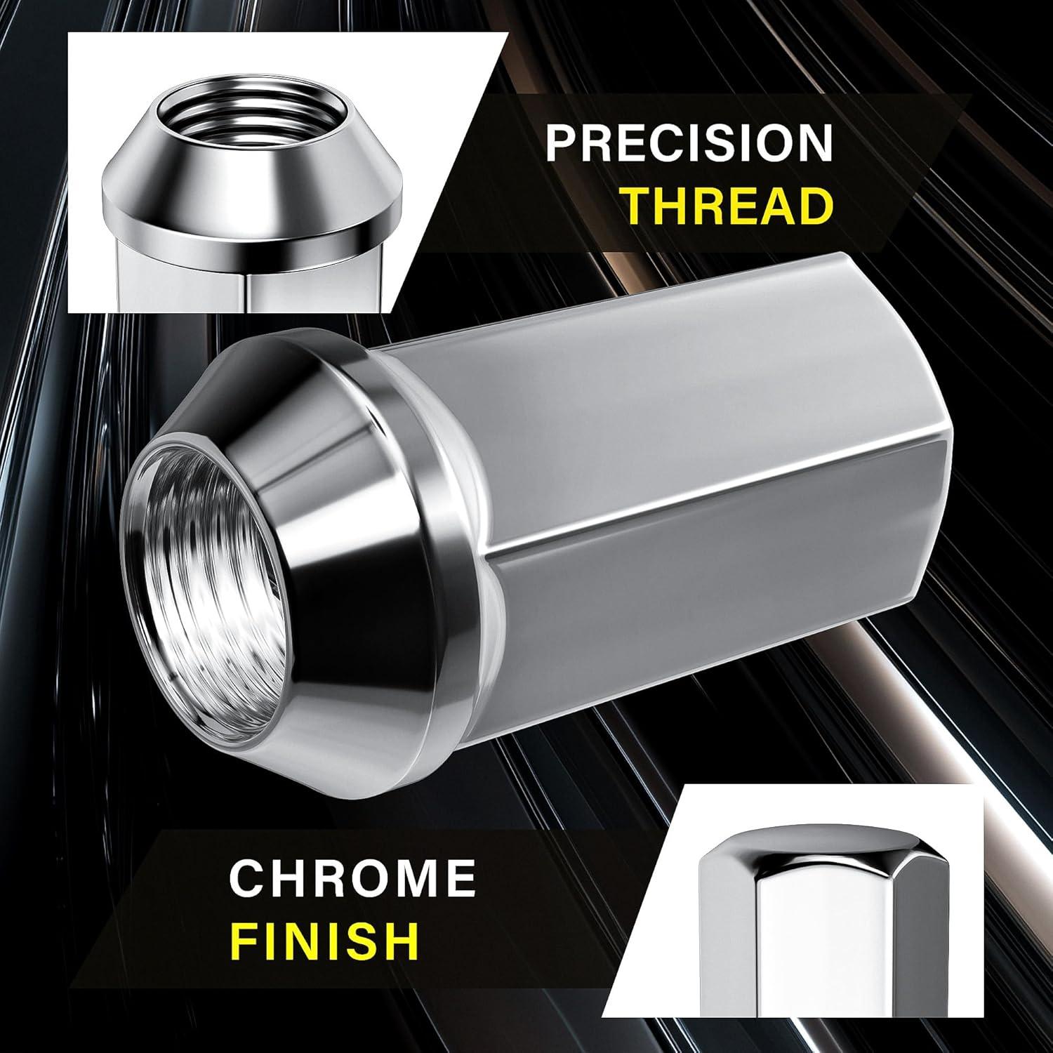 Tuercas de rueda YONGSHENGONE M14x1.5 cromo 48mm 24 piezas