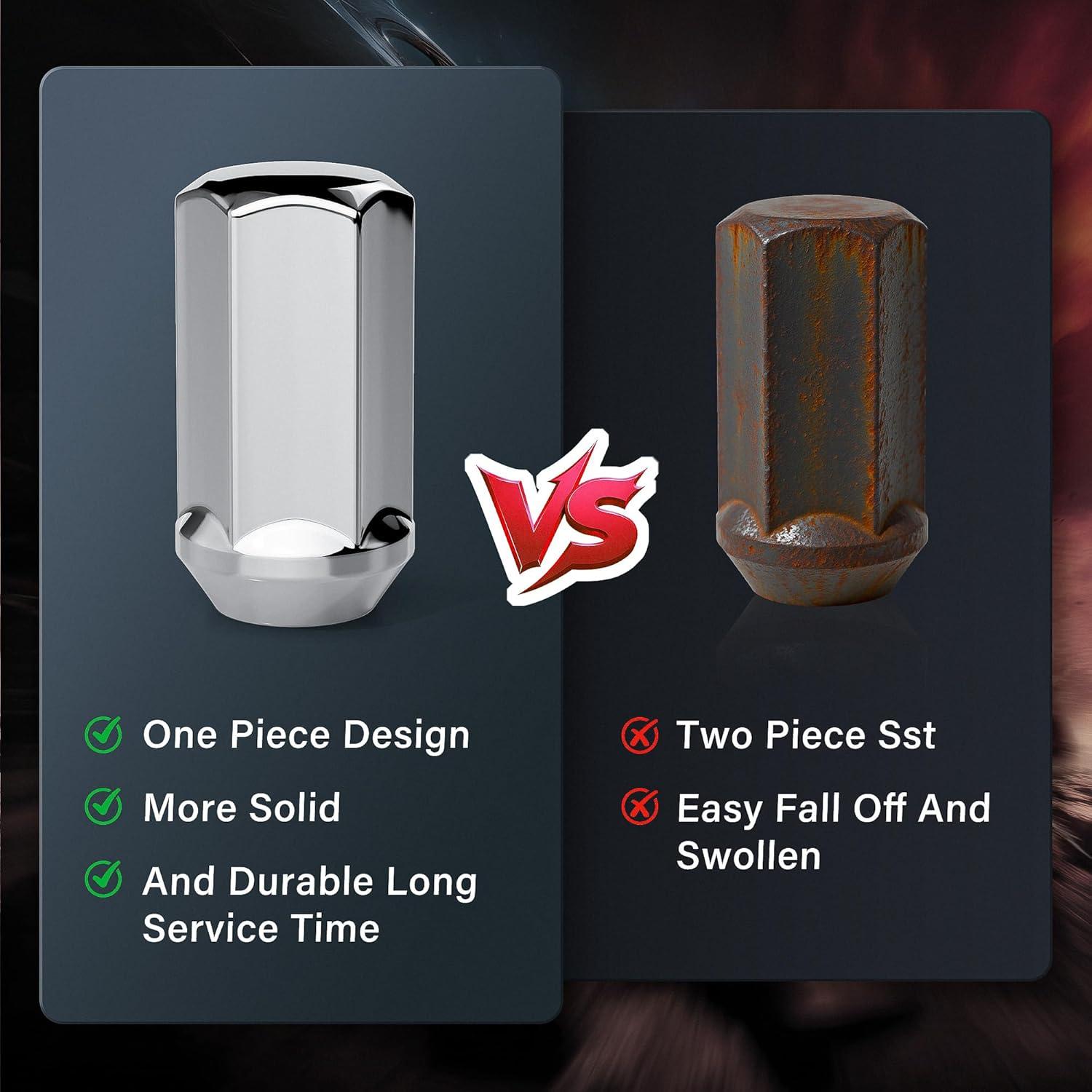 Tuercas de rueda YONGSHENGONE M14x1.5 cromo 48mm 24 piezas