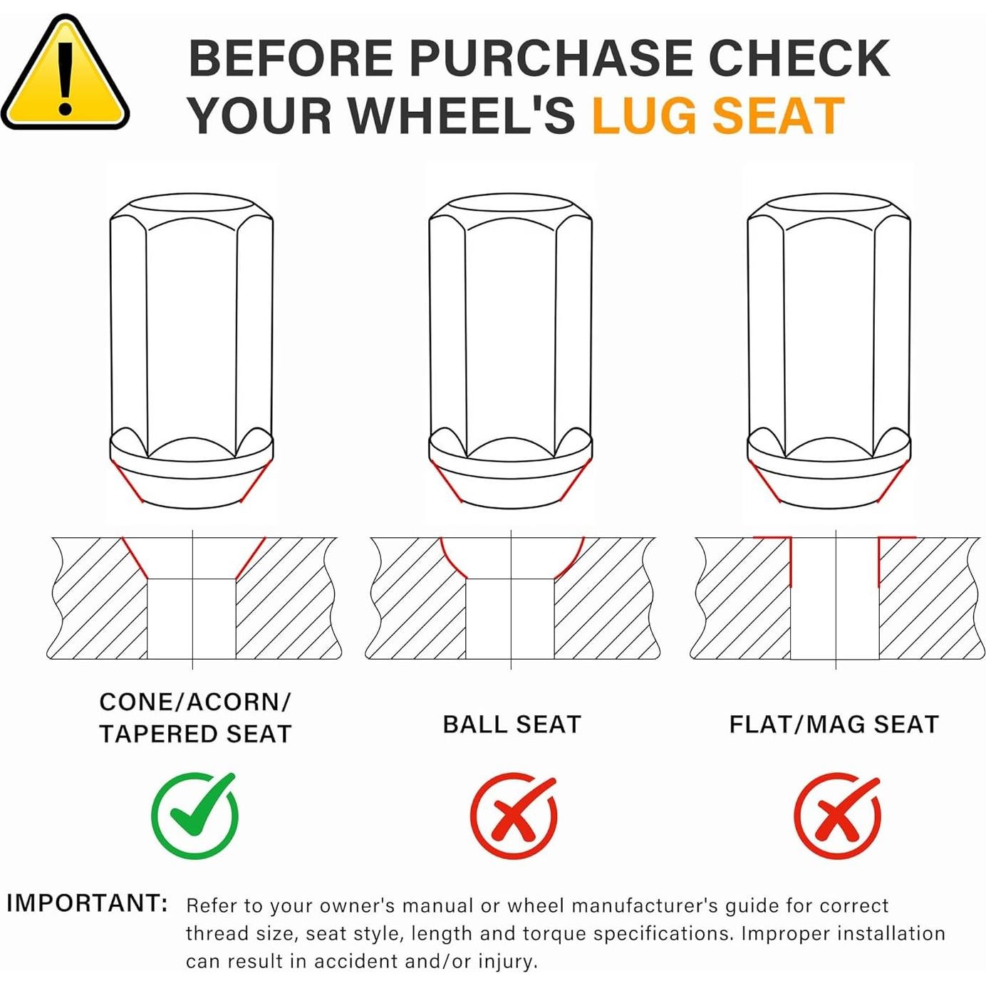 Tuercas de rueda YONGSHENGONE M14x1.5 cromo 48mm 24 piezas