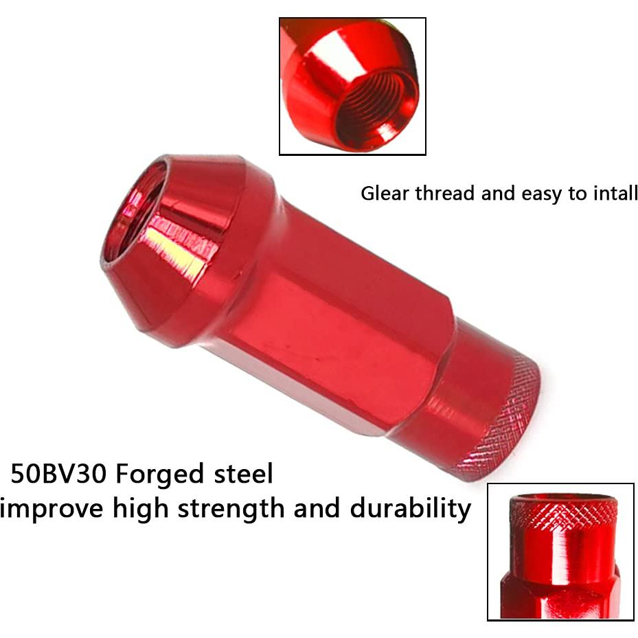 Tuercas de Rueda M12x1.5 SOROPARTS Juego 22 Piezas Color Rojo