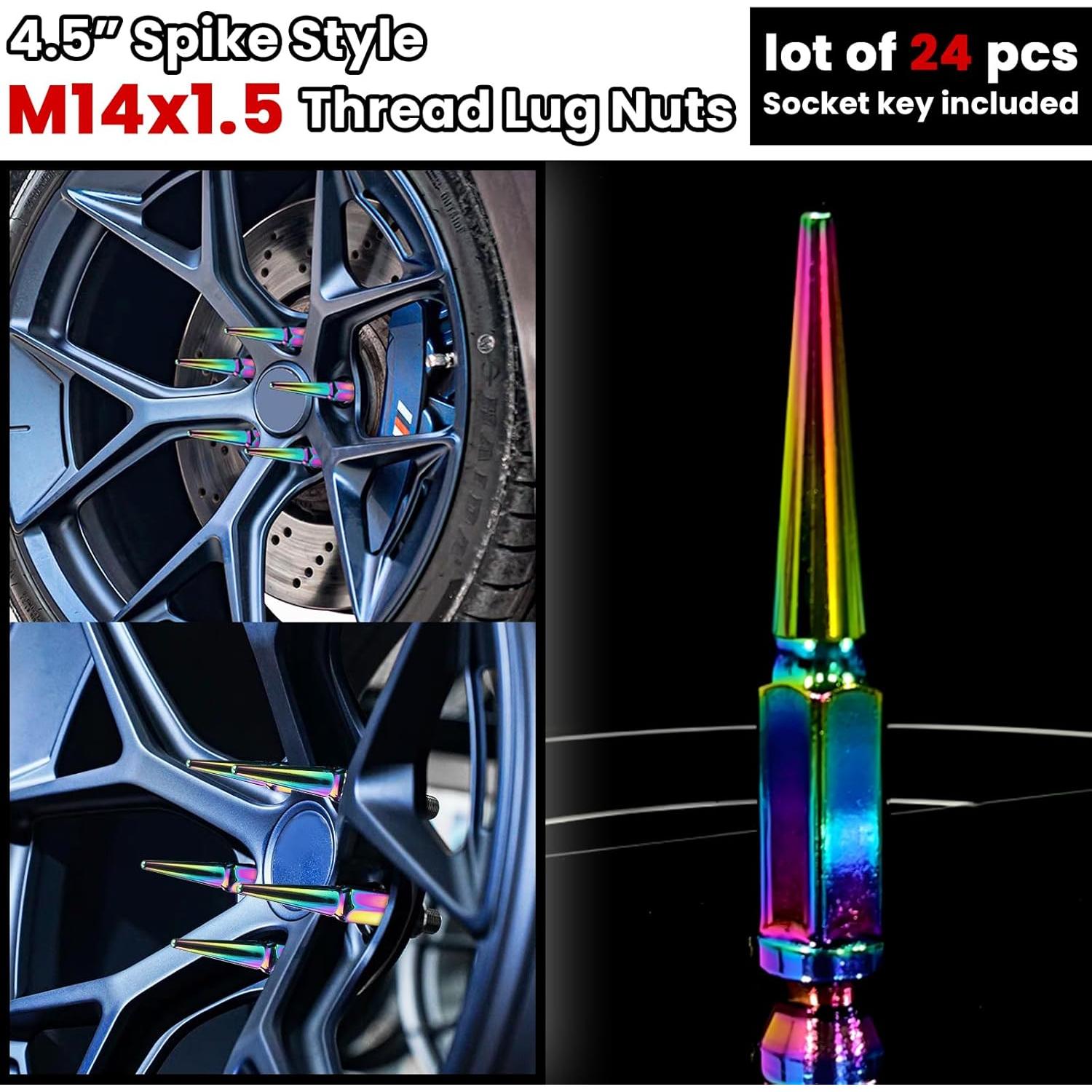 Tuercas de Perno de Rueda M14x1.5 24 Pcs Neo Chrome Bellota
