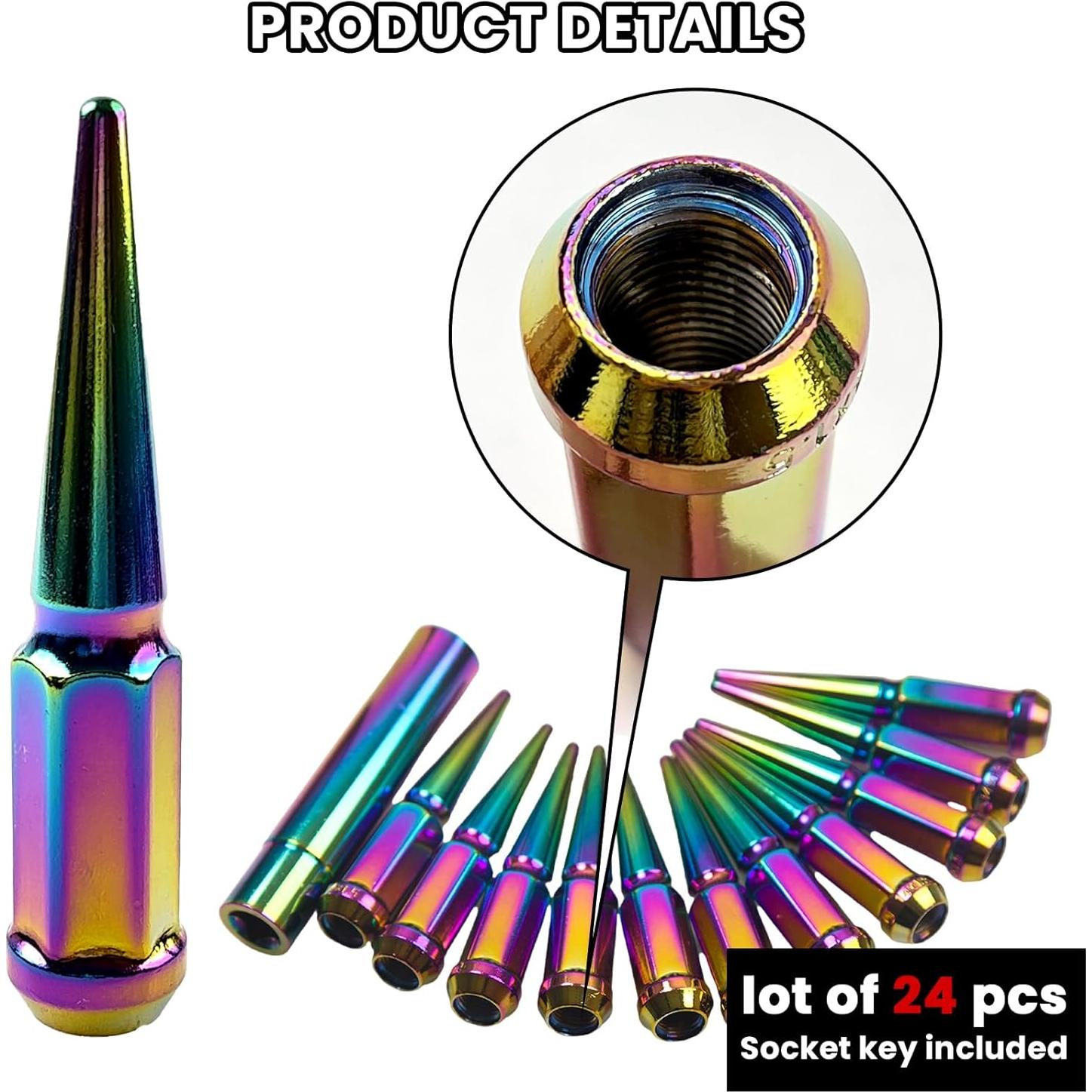Tuercas de Perno de Rueda M14x1.5 24 Pcs Neo Chrome Bellota
