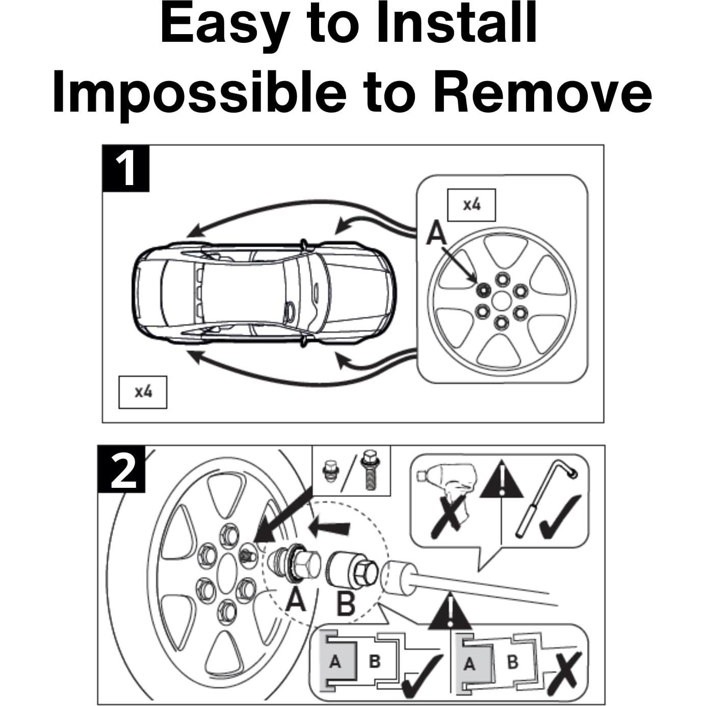 Kit de Bloqueo de Tuercas de Rueda Farad M12 x 1.25 para Subaru