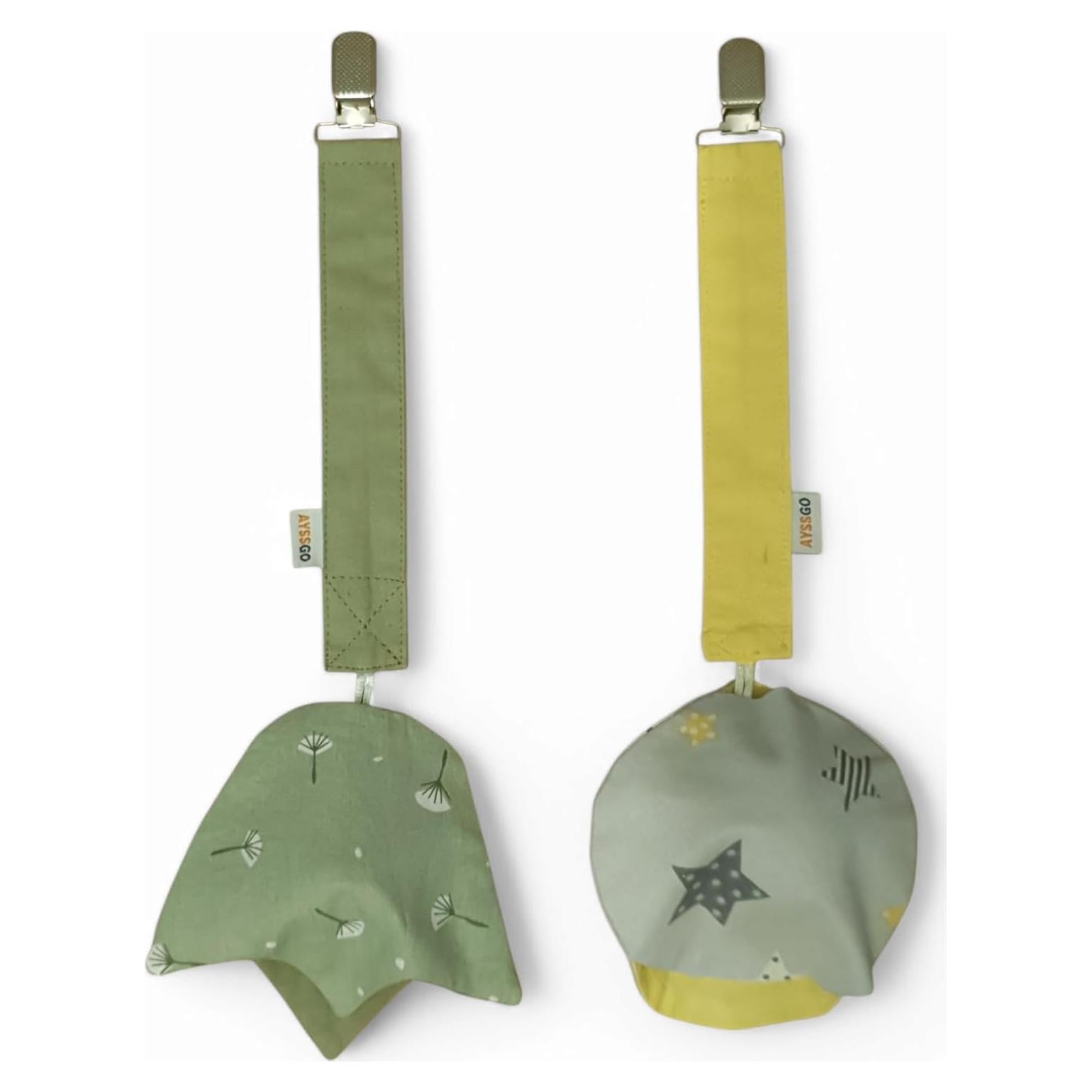 Clip y Sujetador de Chupete Ayssgo - Algodón 100% - Paquete de 2