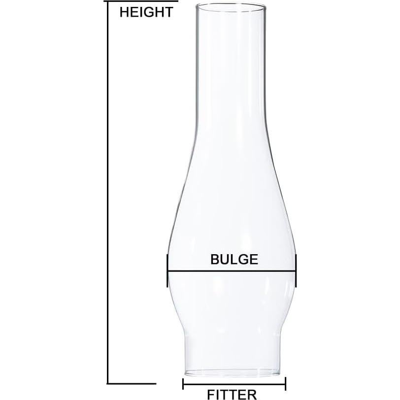 Chimenea de Vidrio Transparente B&P Lamp 8.89 cm Vintage