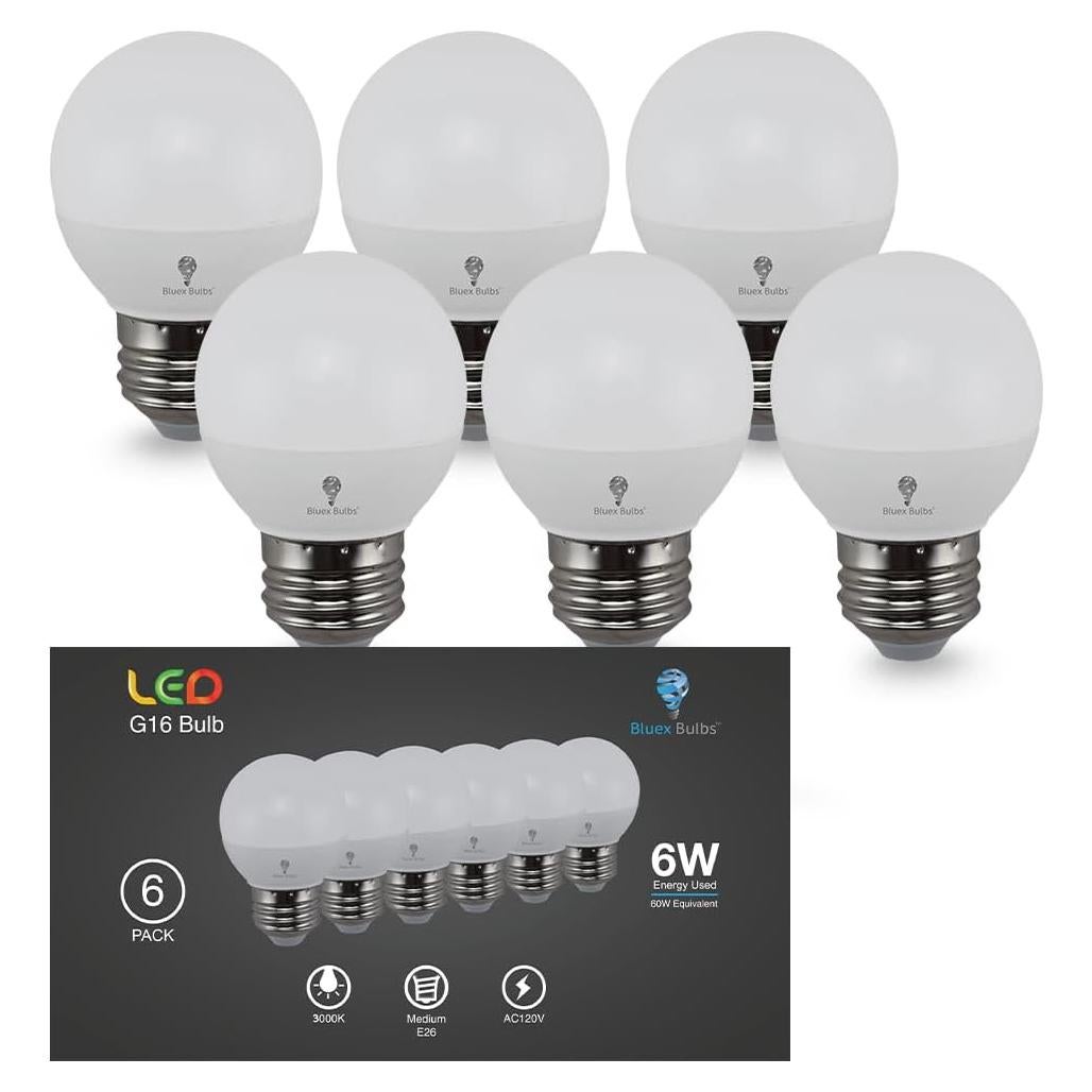 Bombillas LED G16 Bluex Paquete de 6 - 6W 550 Lúmenes 3000K