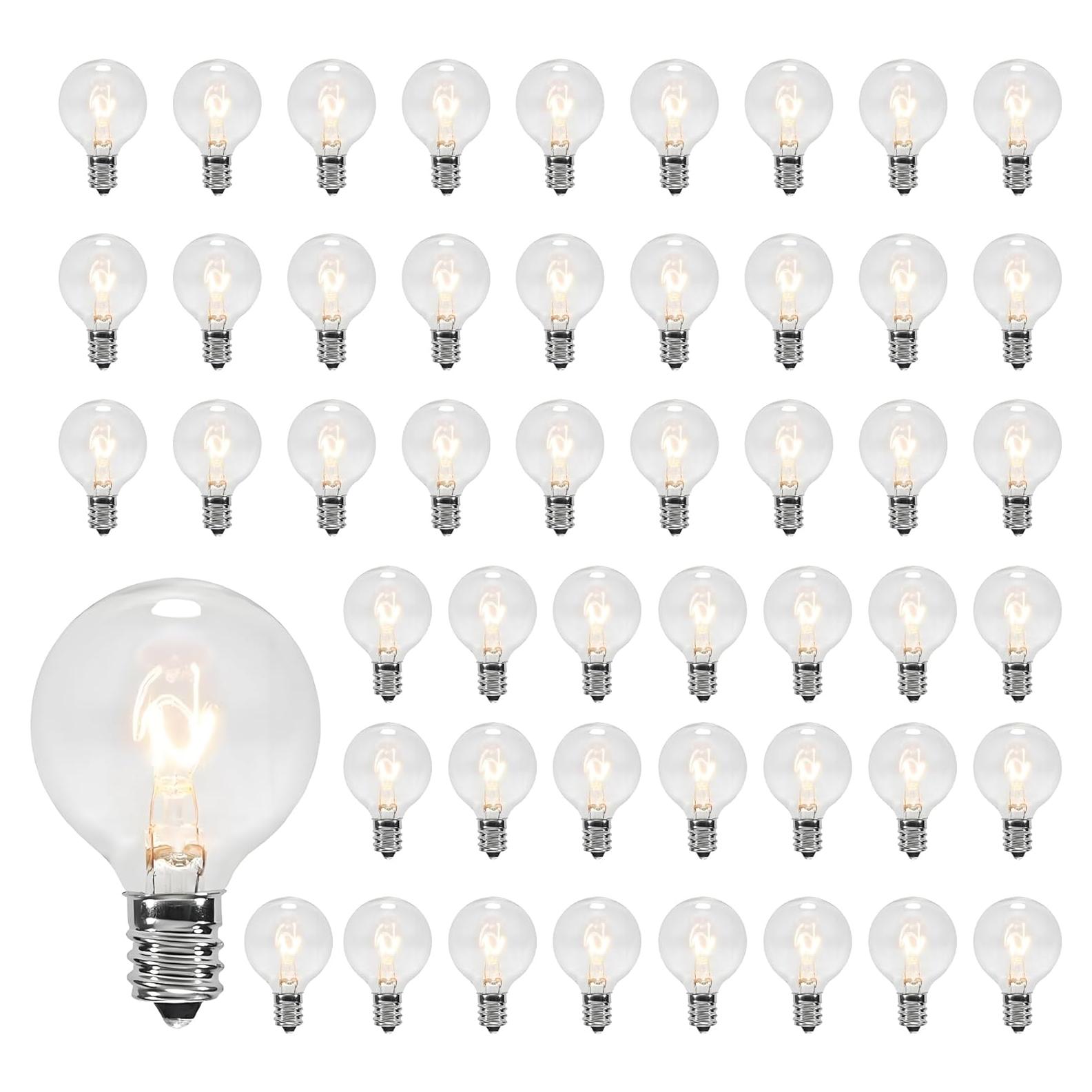 Paquete de 50 bombillas G40 Goothy E12 5W 2200K claras