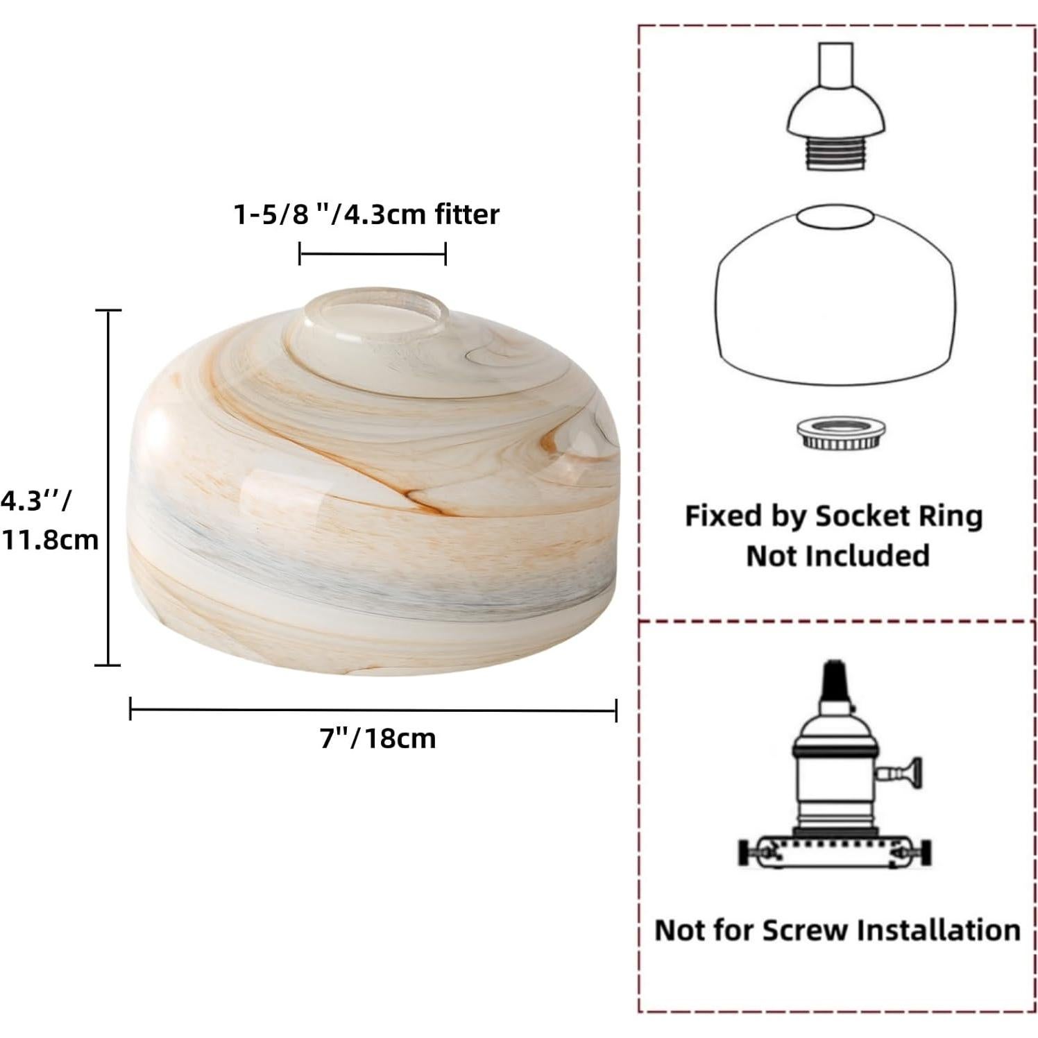 Pantalla de Vidrio Soplado a Mano 7" COMPIXIU Gris Marrón