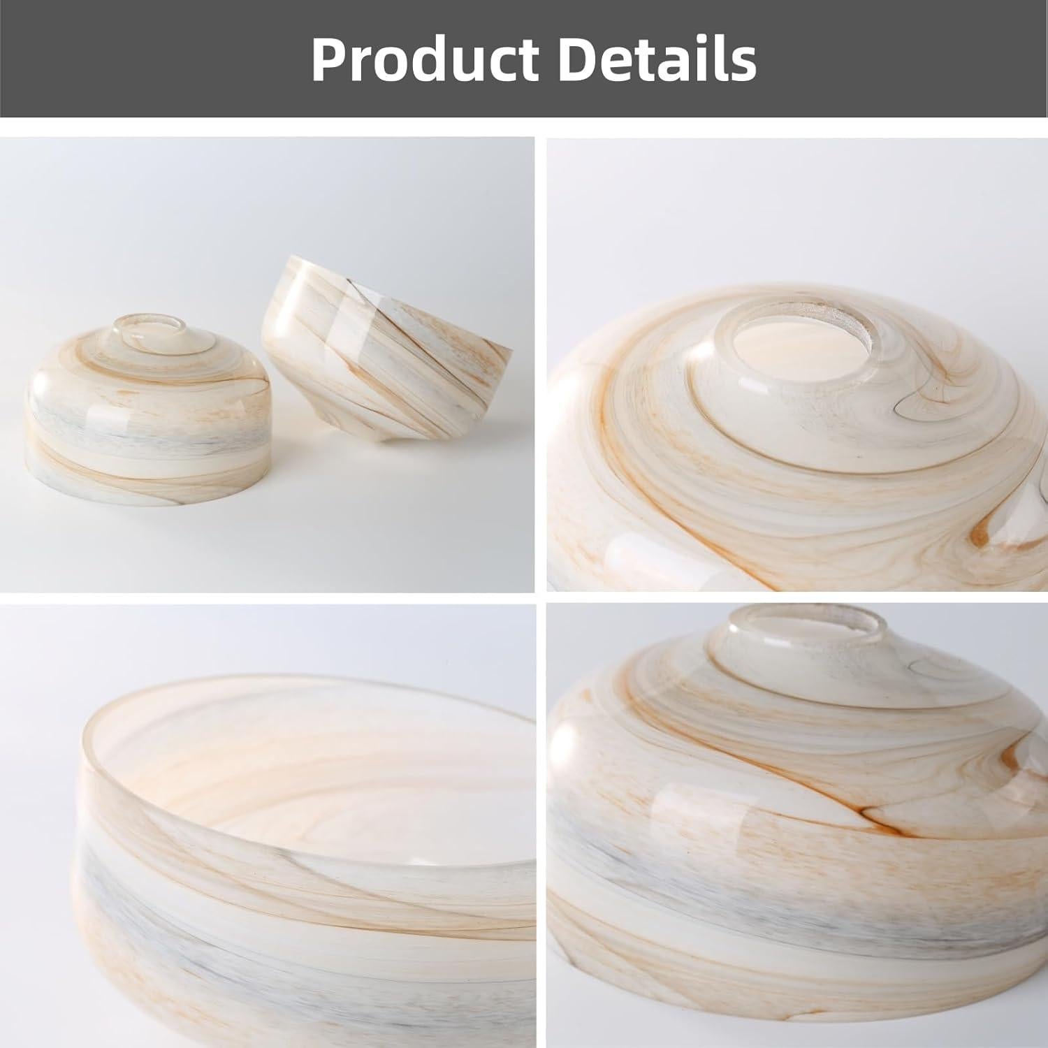 Pantalla de Vidrio Soplado a Mano 7" COMPIXIU Gris Marrón